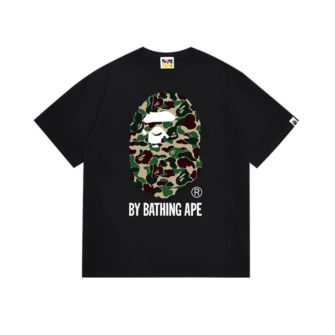 SC151#p110💰 (top version) BAPE classic camouflage ape head letter printed short-sleeved T-shirt. Made of 260 grams of high-quality high-weave pure cotton fabric. Double yarn combed, soft texture and no pilling. Imported environmentally friendly printing glue. Bright and three-dimensional pattern. Quality💥Same style for men and women. The upper body is trendy. Color: black white. Size: S M L XL XXL
