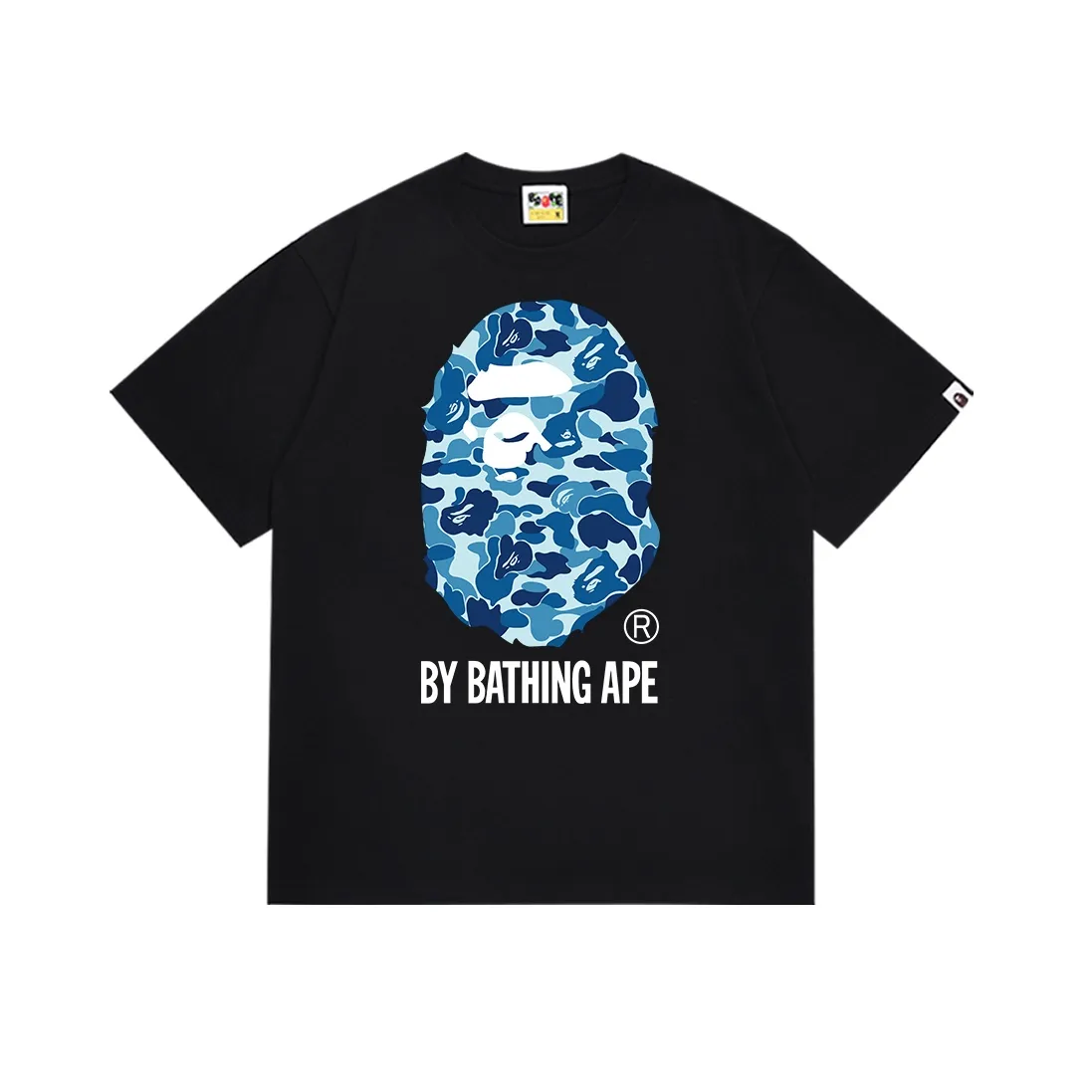 SC151#p110💰 (top version) BAPE classic camouflage ape head letter printed short-sleeved T-shirt. Made of 260 grams of high-quality high-weave pure cotton fabric. Double yarn combed, soft texture and no pilling. Imported environmentally friendly printing glue. Bright and three-dimensional pattern. Quality💥Same style for men and women. The upper body is trendy. Color: black white. Size: S M L XL XXL