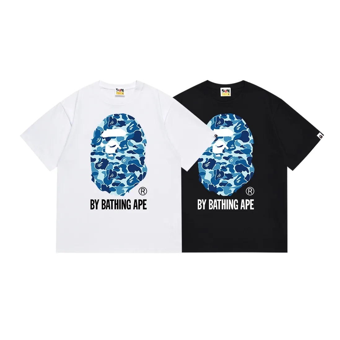 SC151#p110💰 (top version) BAPE classic camouflage ape head letter printed short-sleeved T-shirt. Made of 260 grams of high-quality high-weave pure cotton fabric. Double yarn combed, soft texture and no pilling. Imported environmentally friendly printing glue. Bright and three-dimensional pattern. Quality💥Same style for men and women. The upper body is trendy. Color: black white. Size: S M L XL XXL