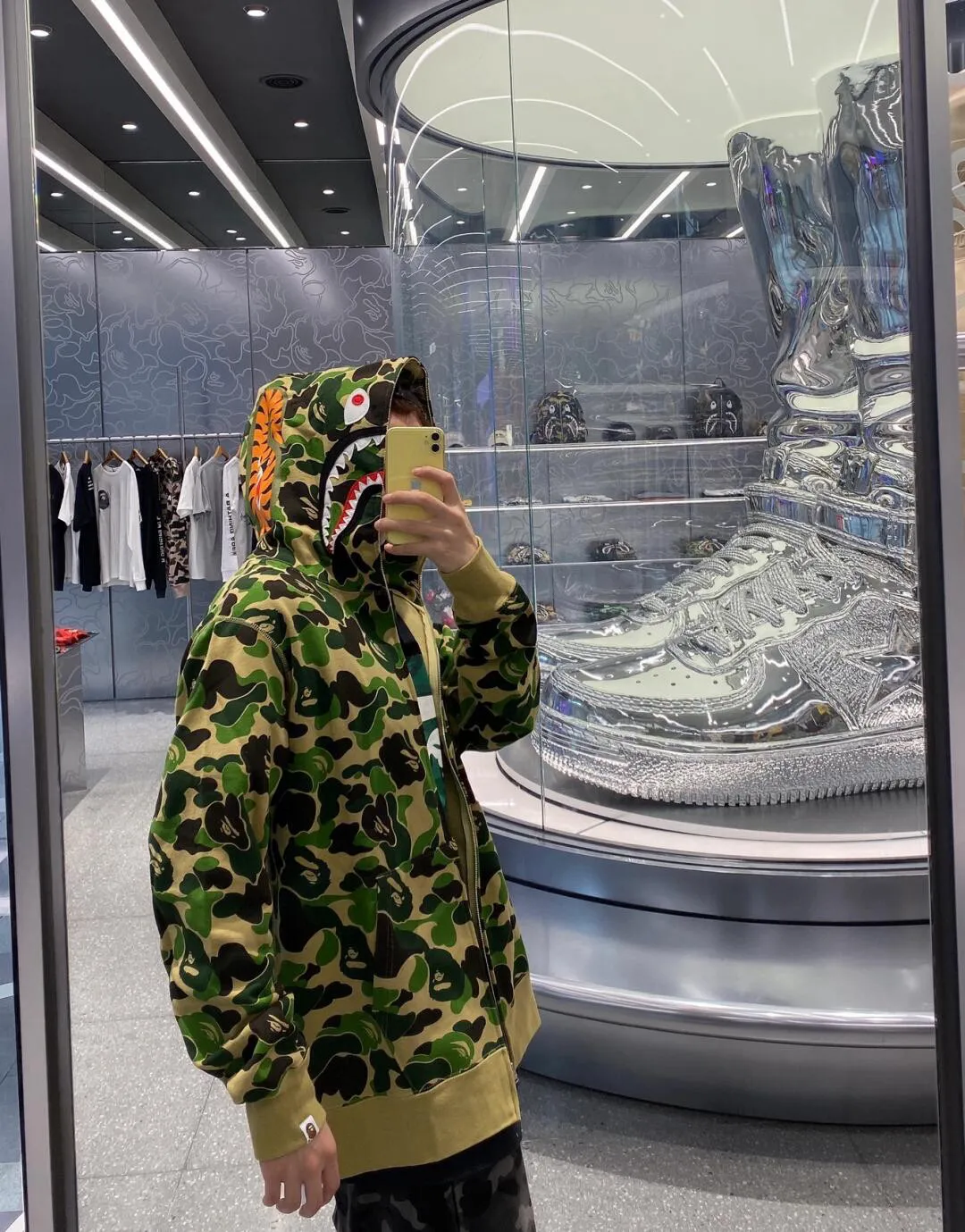 💰380 BAPE abc camo shark 980g pure cotton custom fabric See details for guaranteed goods Couple model: S—XXL [Blue Green Pink]