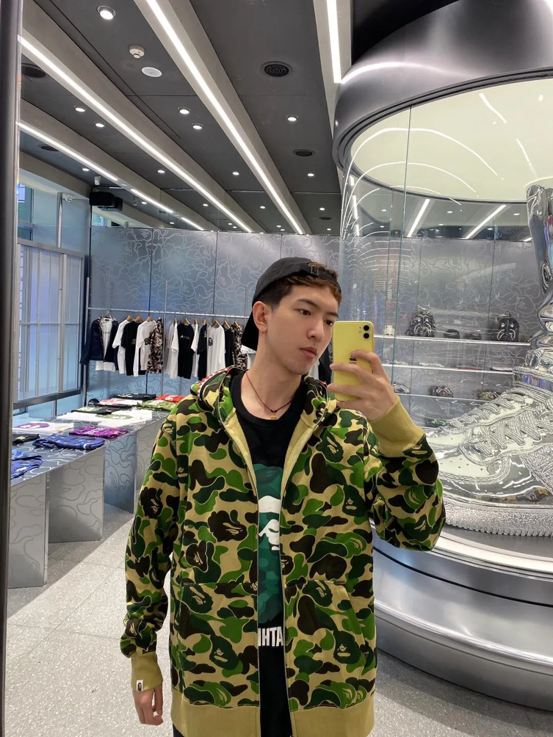 💰380 BAPE abc camo shark 980g pure cotton custom fabric See details for guaranteed goods Couple model: S—XXL [Blue Green Pink]