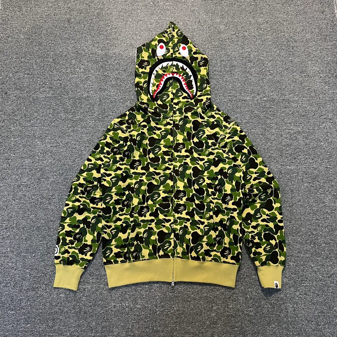 💰380 BAPE abc camo shark 980g pure cotton custom fabric See details for guaranteed goods Couple model: S—XXL [Blue Green Pink]