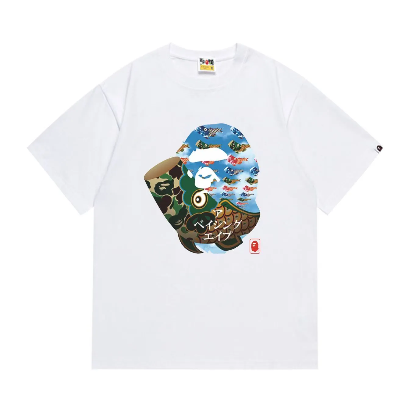 SC290#p110💰 (top version) BAPE uses 260 grams of high-quality high-weave pure cotton fabric, double yarn combed, soft texture and no pilling, imported environmentally friendly printing glue, bright and three-dimensional pattern, quality 💥Same style for men and women, the upper body is fashionable Color: black white Size: S M L XL XXL