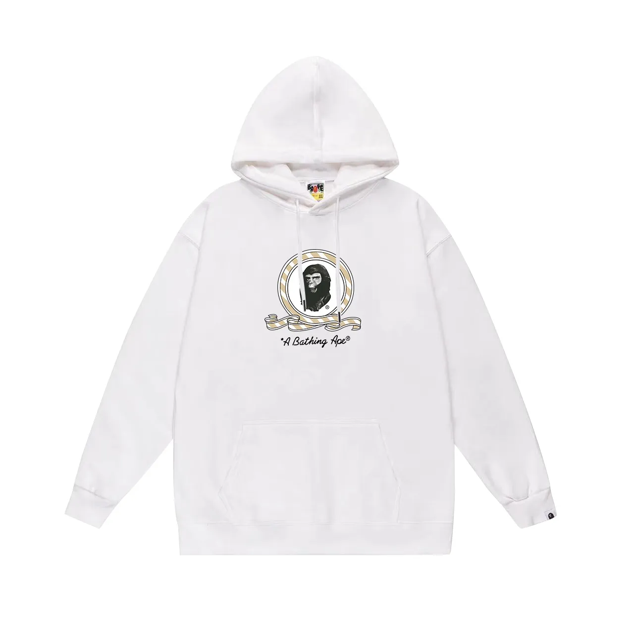 Model No. SC695# terry p160 plus velvet p180💰 (top version) BAPE ape star letter printed pattern hooded sweatshirt. Made of 380g large terry 430g silver fox velvet (drop shoulder large version) fabric. The texture is soft and non-pilling. Imported environmentally friendly printing glue. The pattern is bright and three-dimensional. Quality💥Same style for men and women. The upper body is trendy. Color: black white gray Size: S M L XL XXL