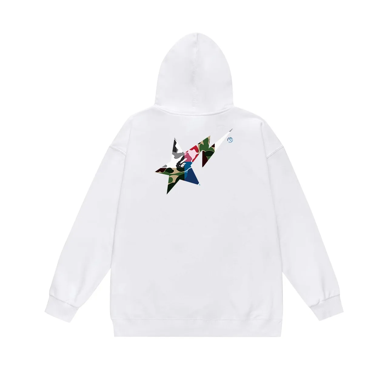 Model No. SC702#terry p160 plus velvet p180💰 (top version) BAPE camouflage stitching star logo printed pattern hooded sweatshirt. Made of 380g large terry 430g silver fox velvet (drop shoulder large version) fabric. The texture is soft and non-pilling. Imported environmentally friendly printing glue. The pattern is bright and three-dimensional. Quality💥Same style for men and women. The upper body is trendy. Color: black white gray Size: S M L XL XXL