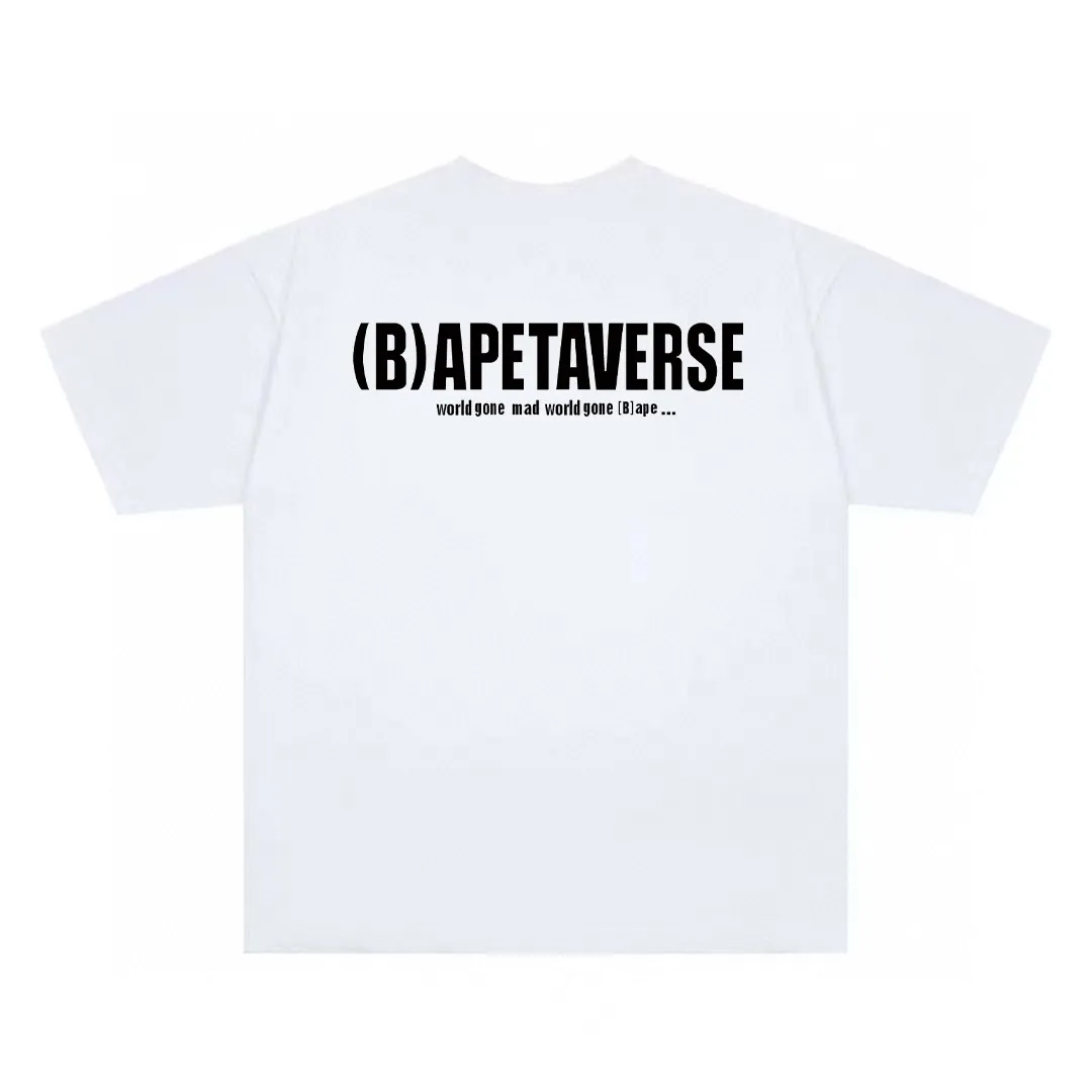 P110 00169 BAPE ape head digital printed short-sleeved T-shirt, complete with three labels, same style for men and women, loose and large version, size s: MLXLXXL, color: black, white