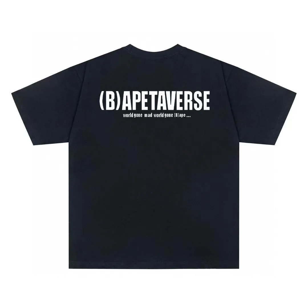 P110 00169 BAPE ape head digital printed short-sleeved T-shirt, complete with three labels, same style for men and women, loose and large version, size s: MLXLXXL, color: black, white