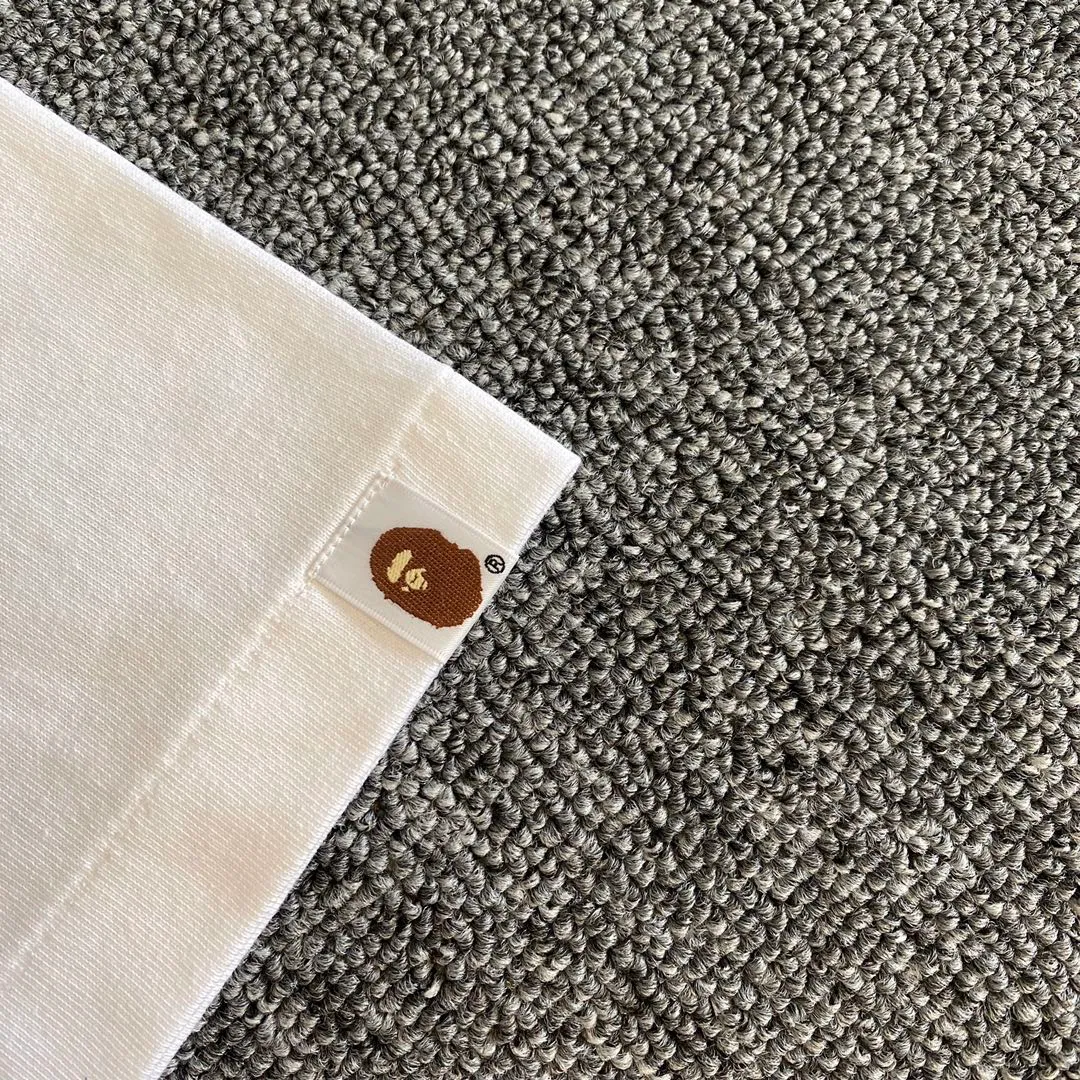 💰140 Bape 10th Anniversary Ink Camouflage Apes Don’t Fight Apes Customized Linen Cotton Fabric 280g Weight Couple Style: S—XXL [Black White]
