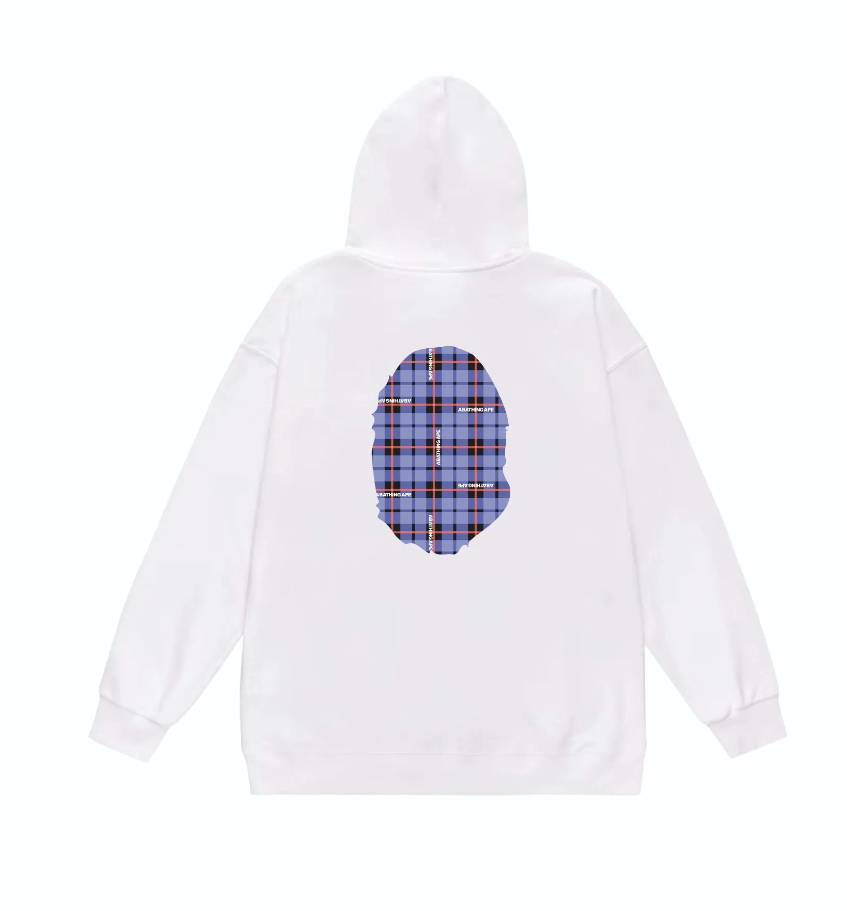 P160 model number SC825# terry 80 plus velvet 90 (top version) BAPE ape head plaid printed pattern hooded sweatshirt. Made of 380g large terry (drop shoulder large version) fabric. The texture is soft and non-pilling. Imported environmentally friendly printing glue. The pattern is bright and three-dimensional. Quality 💥Same style for men and women. The upper body is trendy. Color: Black White Gray Size: S M L XL XXL