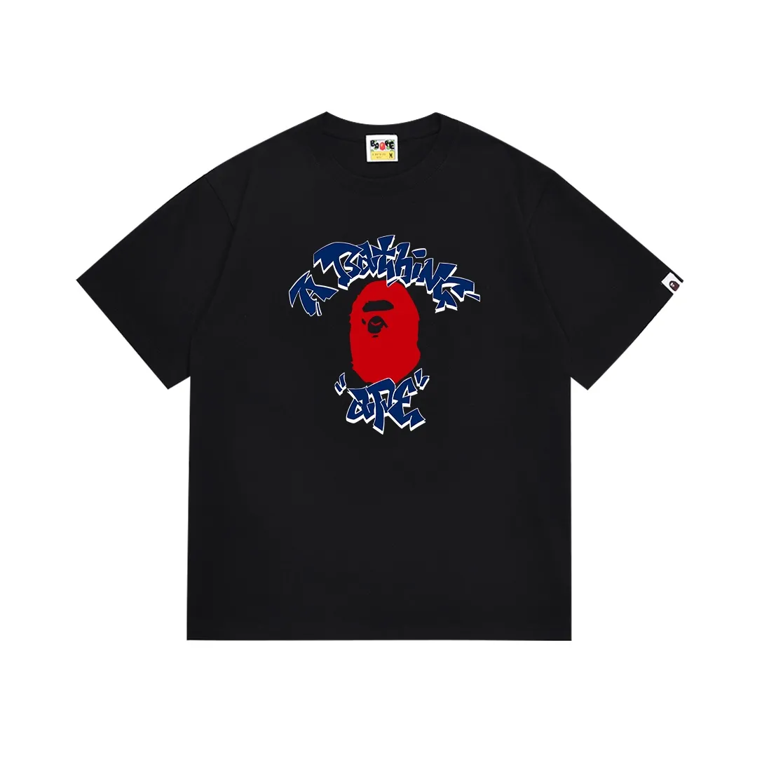 SC094#p110💰 (top version) BAPE graffiti ape head printed short-sleeved T-shirt Made of 260 grams of high-quality high-weave pure cotton fabric, double yarn combed, soft and non-pilling, imported environmentally friendly printing glue, bright and three-dimensional pattern, quality 💥Same style for men and women, the upper body is fashionable Color: black white Size: S M L XL XXL