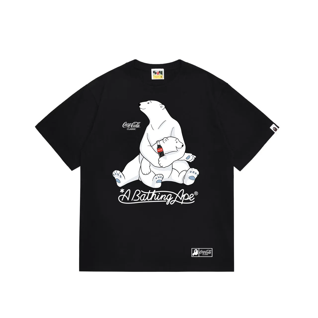 SC1034#p110💰 (top version) BAPE uses 260 grams of high-quality high-weave pure cotton fabric, double yarn combed, soft and non-pilling texture, imported environmentally friendly printing glue, bright and three-dimensional pattern, quality 💥Same style for men and women, the upper body is trendy Color: Black White Size: S M L XL XXL