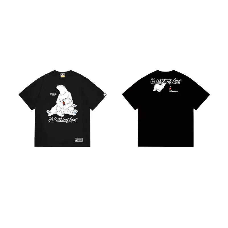 SC1034#p110💰 (top version) BAPE uses 260 grams of high-quality high-weave pure cotton fabric, double yarn combed, soft and non-pilling texture, imported environmentally friendly printing glue, bright and three-dimensional pattern, quality 💥Same style for men and women, the upper body is trendy Color: Black White Size: S M L XL XXL