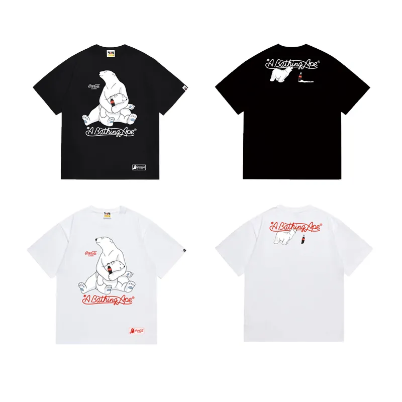 SC1034#p110💰 (top version) BAPE uses 260 grams of high-quality high-weave pure cotton fabric, double yarn combed, soft and non-pilling texture, imported environmentally friendly printing glue, bright and three-dimensional pattern, quality 💥Same style for men and women, the upper body is trendy Color: Black White Size: S M L XL XXL