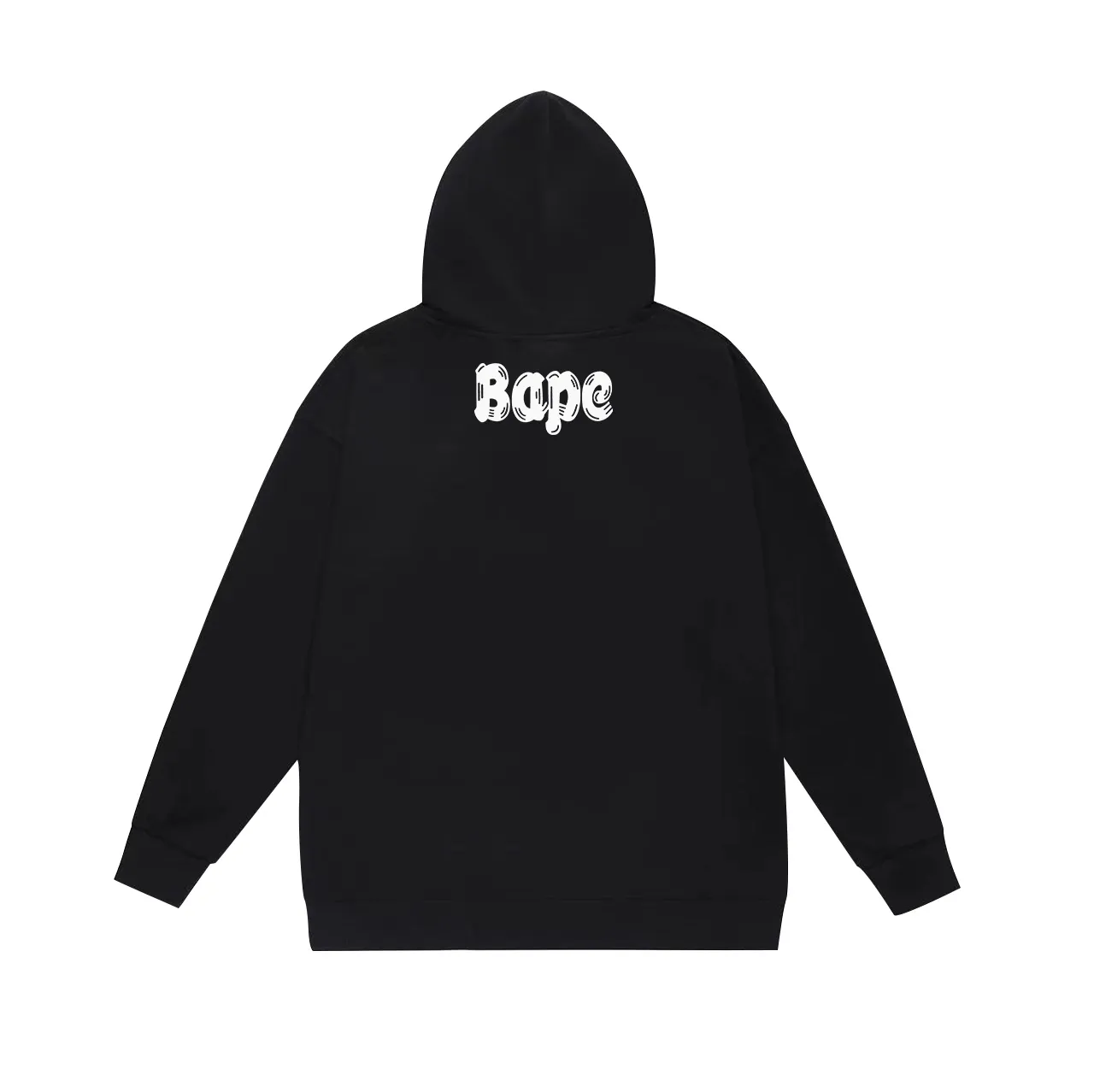 P190 model number SC612# terry 85 plus velvet 95 (top version) BAPE ape-man head classic letter double-sided printed hooded sweatshirt. Made of 380g large terry 430g silver fox velvet (drop shoulder large version) fabric. The texture is soft and non-pilling. Imported environmentally friendly printing glue. The pattern is bright and three-dimensional. Quality 💥Same style for men and women. The upper body is trendy. Color: black white gray Size: S M L XL XXL