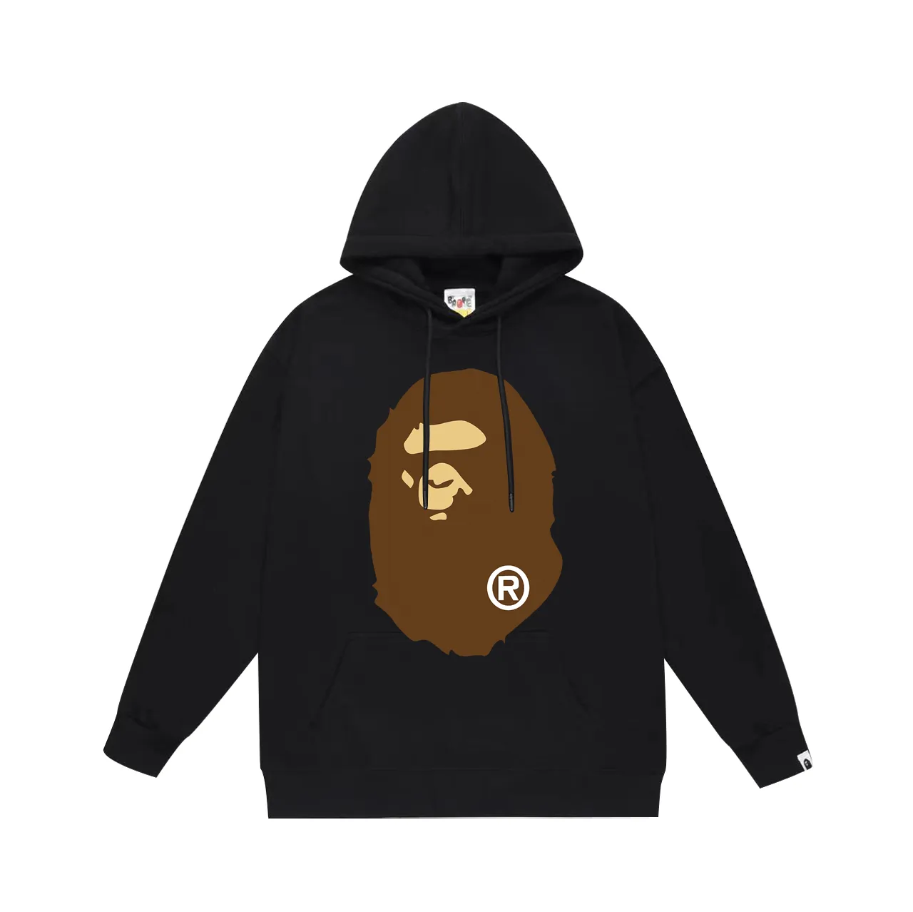 P160 model number SC775# terry 80 plus velvet 90 (top version) BAPE classic front and rear great ape head print hooded sweatshirt. Made of 380g large terry (drop shoulder large version) fabric. The texture is soft and non-pilling. Imported environmentally friendly printing glue. The pattern is bright and three-dimensional. Quality 💥Same style for men and women. The upper body is trendy. Color: black white gray Size: S M L XL XXL