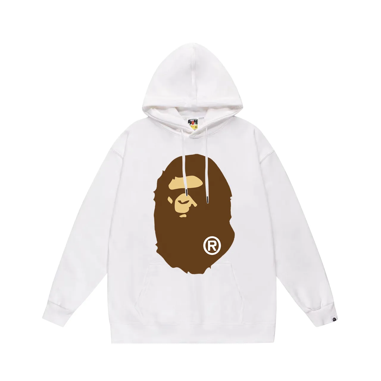 P160 model number SC775# terry 80 plus velvet 90 (top version) BAPE classic front and rear great ape head print hooded sweatshirt. Made of 380g large terry (drop shoulder large version) fabric. The texture is soft and non-pilling. Imported environmentally friendly printing glue. The pattern is bright and three-dimensional. Quality 💥Same style for men and women. The upper body is trendy. Color: black white gray Size: S M L XL XXL