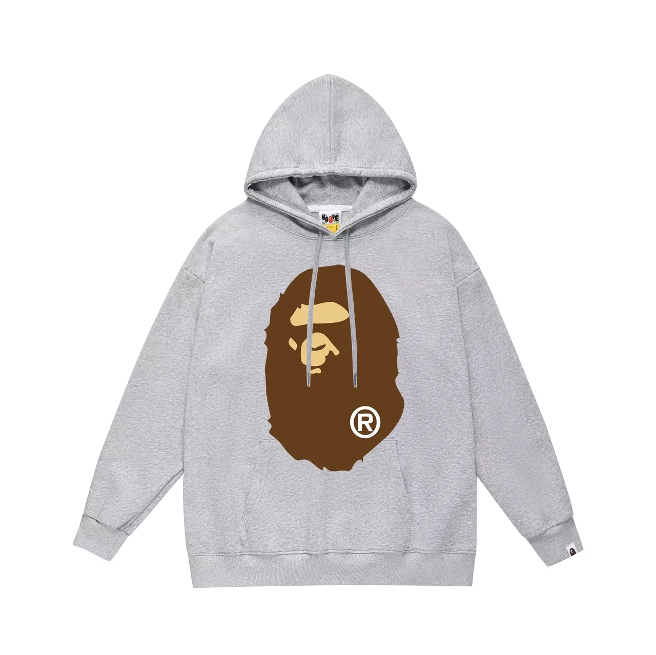 P160 model number SC775# terry 80 plus velvet 90 (top version) BAPE classic front and rear great ape head print hooded sweatshirt. Made of 380g large terry (drop shoulder large version) fabric. The texture is soft and non-pilling. Imported environmentally friendly printing glue. The pattern is bright and three-dimensional. Quality 💥Same style for men and women. The upper body is trendy. Color: black white gray Size: S M L XL XXL