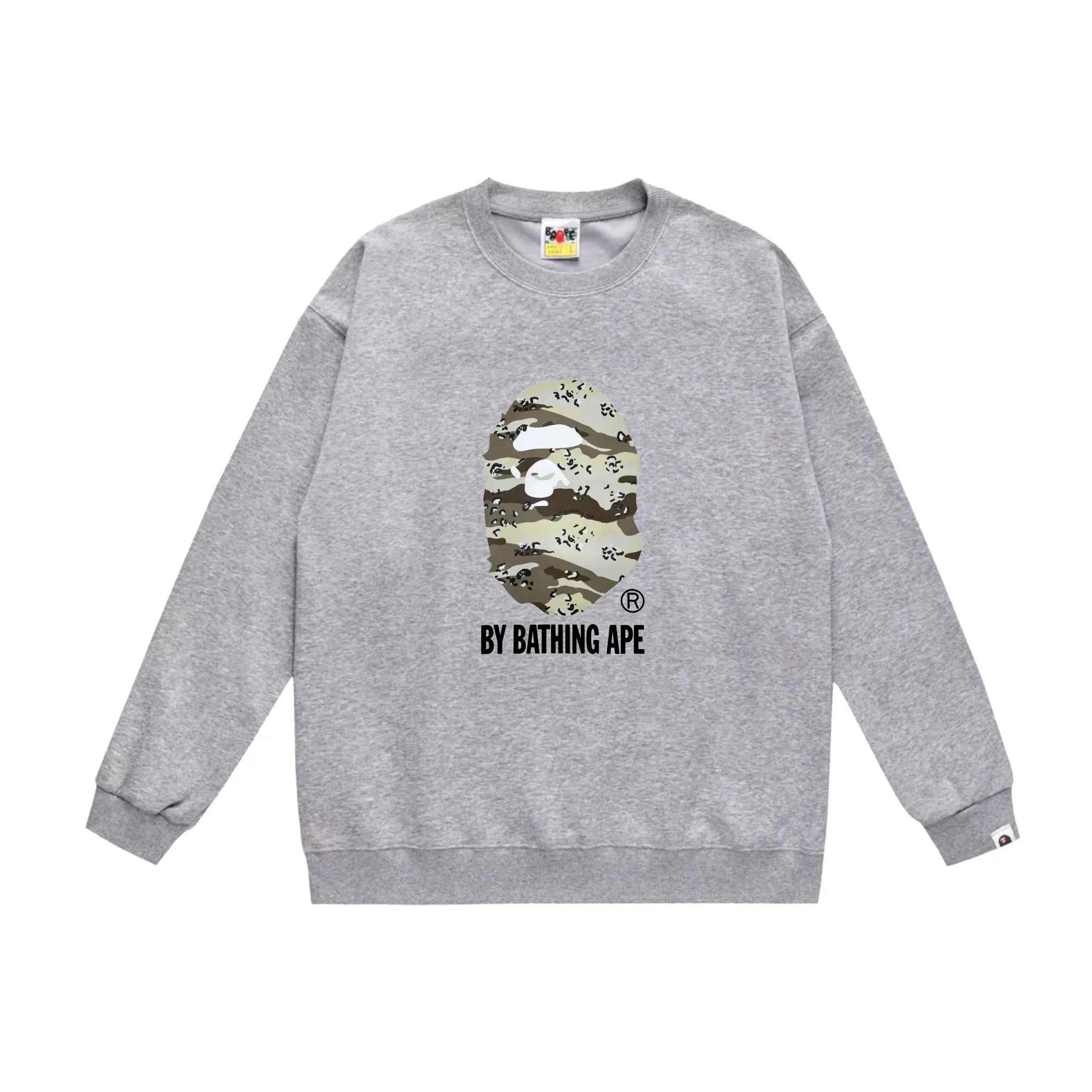 P170 model number SC542# terry 80 plus velvet 85 (top version) BAPE desert ape head letter print round neck sweatshirt Made of 350g large terry (drop shoulder large version) fabric, soft texture and no pilling Imported environmentally friendly printing glue The pattern is bright and three-dimensional Quality 💥Same style for men and women The upper body is trendy Color: Black and yellow White and yellow Gray and yellow Black and gray White and gray Gray and gray Size: S M L XL XXL