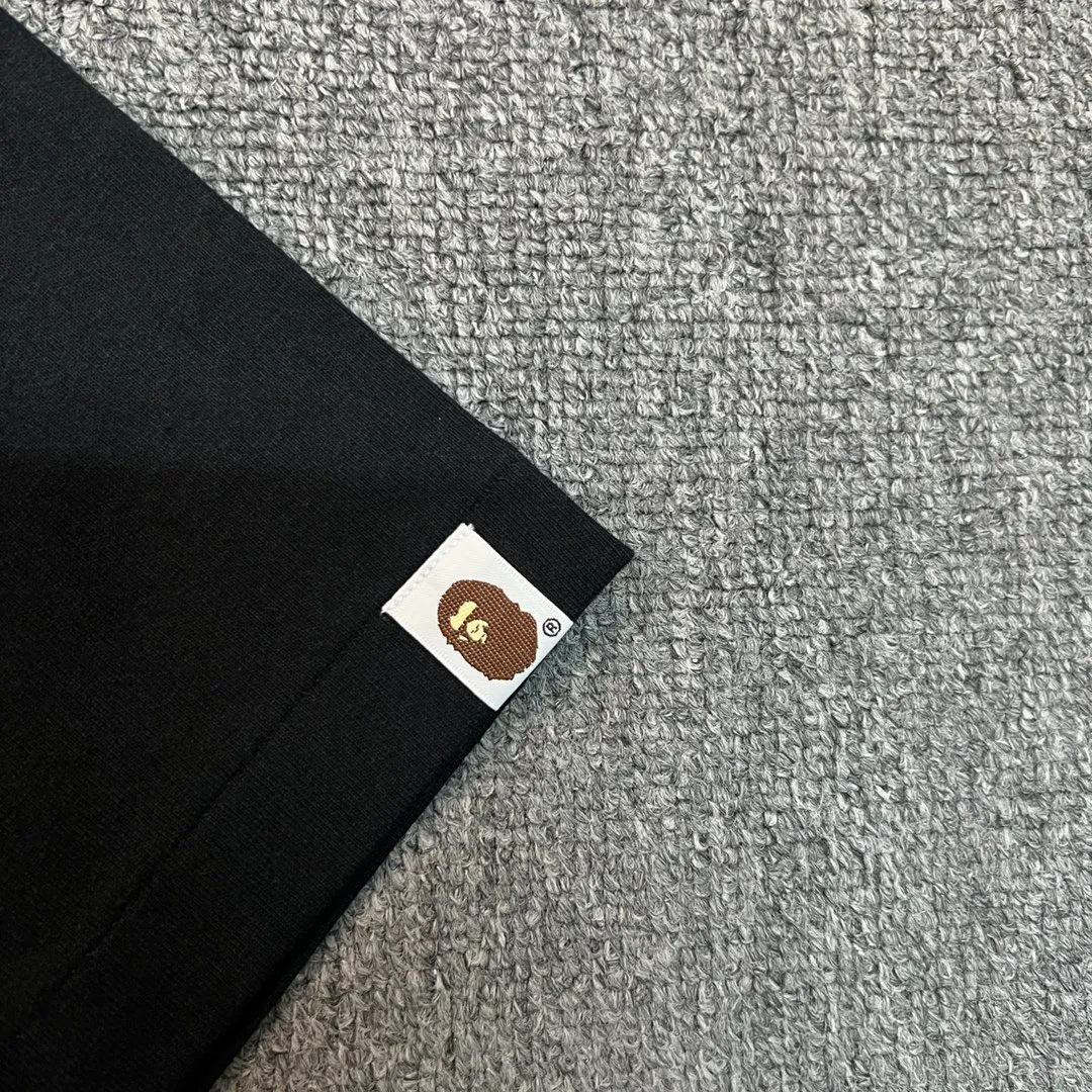 💰140 BAPE camouflage great ape letter print short-sleeved T-shirt 280g weight linen cotton fabric Couple style: S-XXL [white blue black blue white red black red white purple black purple]