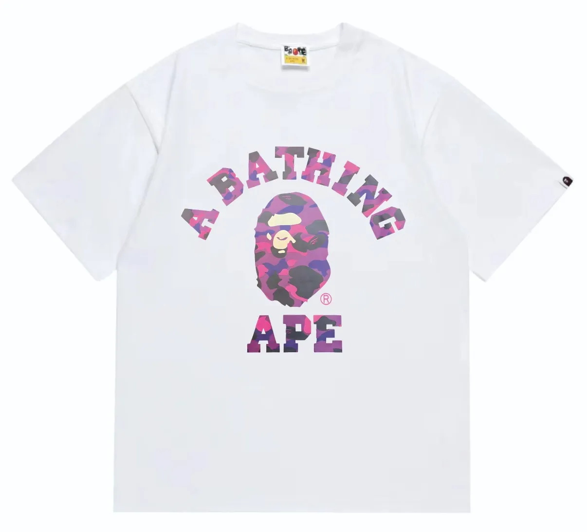 SC249#p110💰 (top version) BAPE camouflage ape head letter printed short-sleeved T-shirt Made of 260 grams of high-quality high-weave pure cotton fabric, double yarn combed, soft texture without pilling, imported environmentally friendly printing glue, bright and three-dimensional pattern, quality 💥unisex style, the upper body is fashionable Color: black red white red black purple white purple black yellow white yellow black blue white blue black camouflage green white camouflage green Size: S M L XL XXL