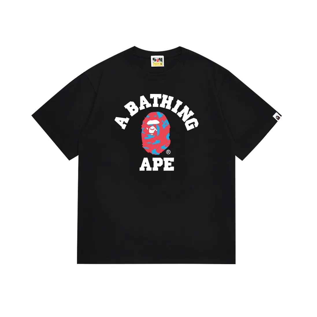 SC118#p110💰 (top version) BAPE percussion camouflage ape head letter printed short-sleeved T-shirt Made of 260 grams of high-quality high-weave pure cotton fabric, double yarn combed, soft and non-pilling texture, imported environmentally friendly printing glue, bright and three-dimensional pattern, quality 💥Same style for men and women, the upper body is fashionable Color: black white Size: S M L XL XXL