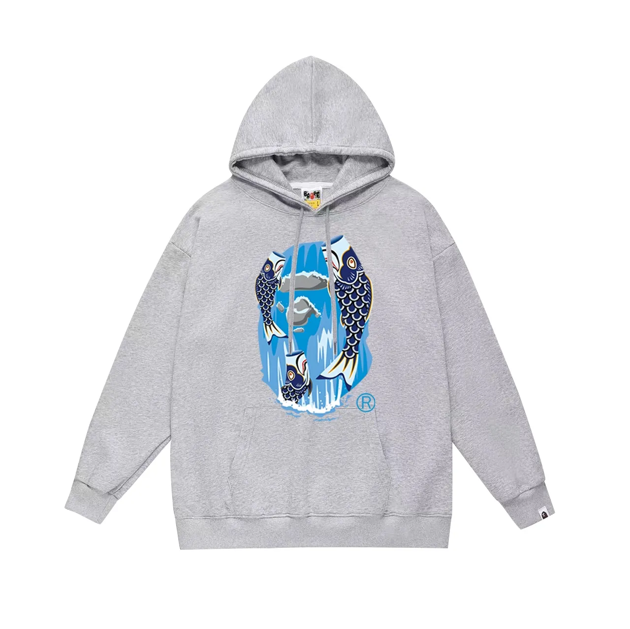 Style number SC700#terry p160 plus velvet p180💰 (top version) BAPE carp streamer waterfall ape head print hooded sweatshirt Made of 380g large terry 430g silver fox velvet (drop shoulder large version) fabric, soft and non-pilling, imported environmentally friendly printing glue, bright and three-dimensional pattern, quality💥Same style for men and women, the upper body is trendy Color: black white gray Size: S M L XL XXL