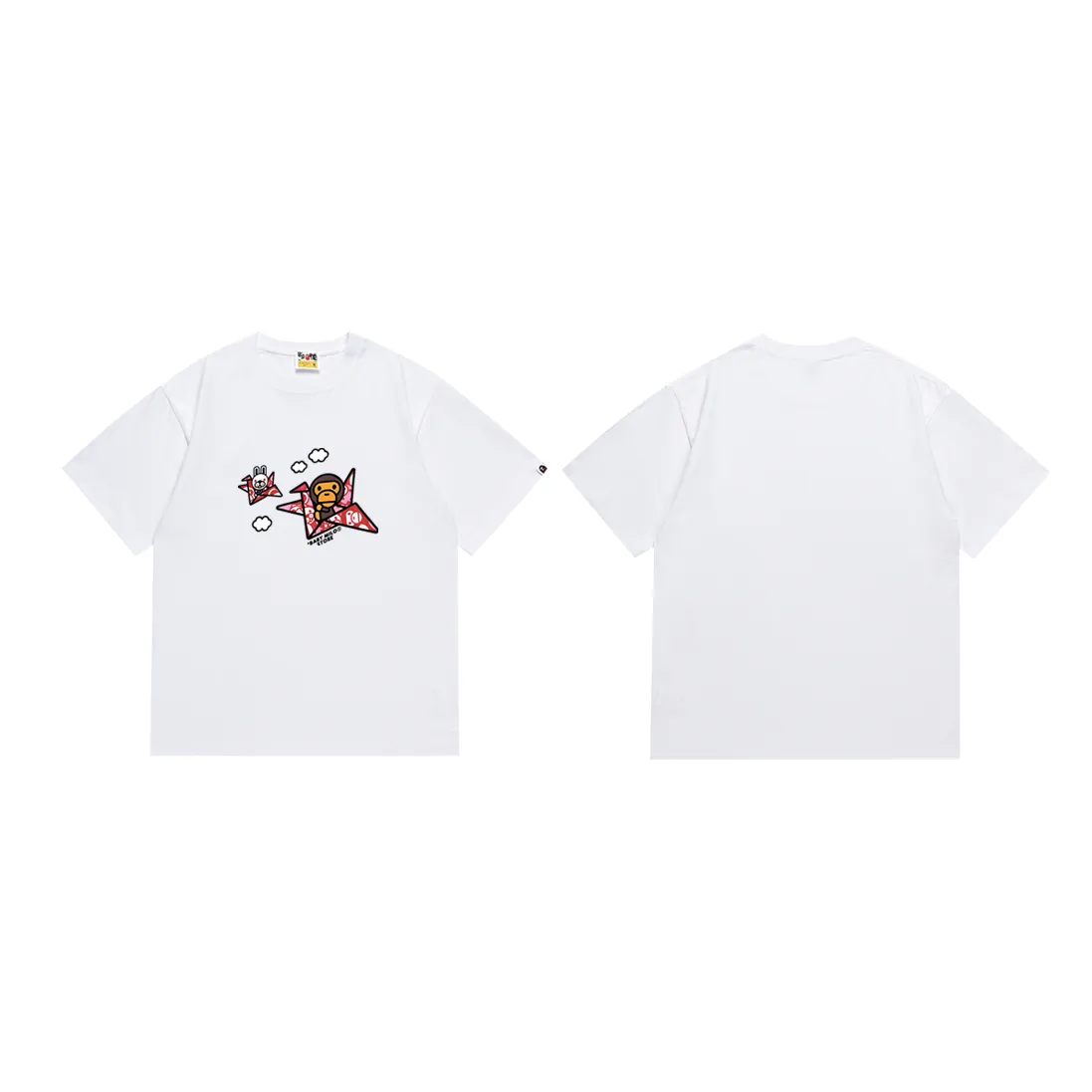 SC193#p110💰 (top version) BAPE×BABY MILO 22 letter monkey pattern printed T-shirt Made of 260 grams of high-quality high-weave pure cotton fabric, double yarn combed, soft texture and no pilling Imported environmentally friendly printing glue, bright and three-dimensional pattern, quality 💥Same style for men and women, the upper body is fashionable Color: black white Size: S M L XL XXL