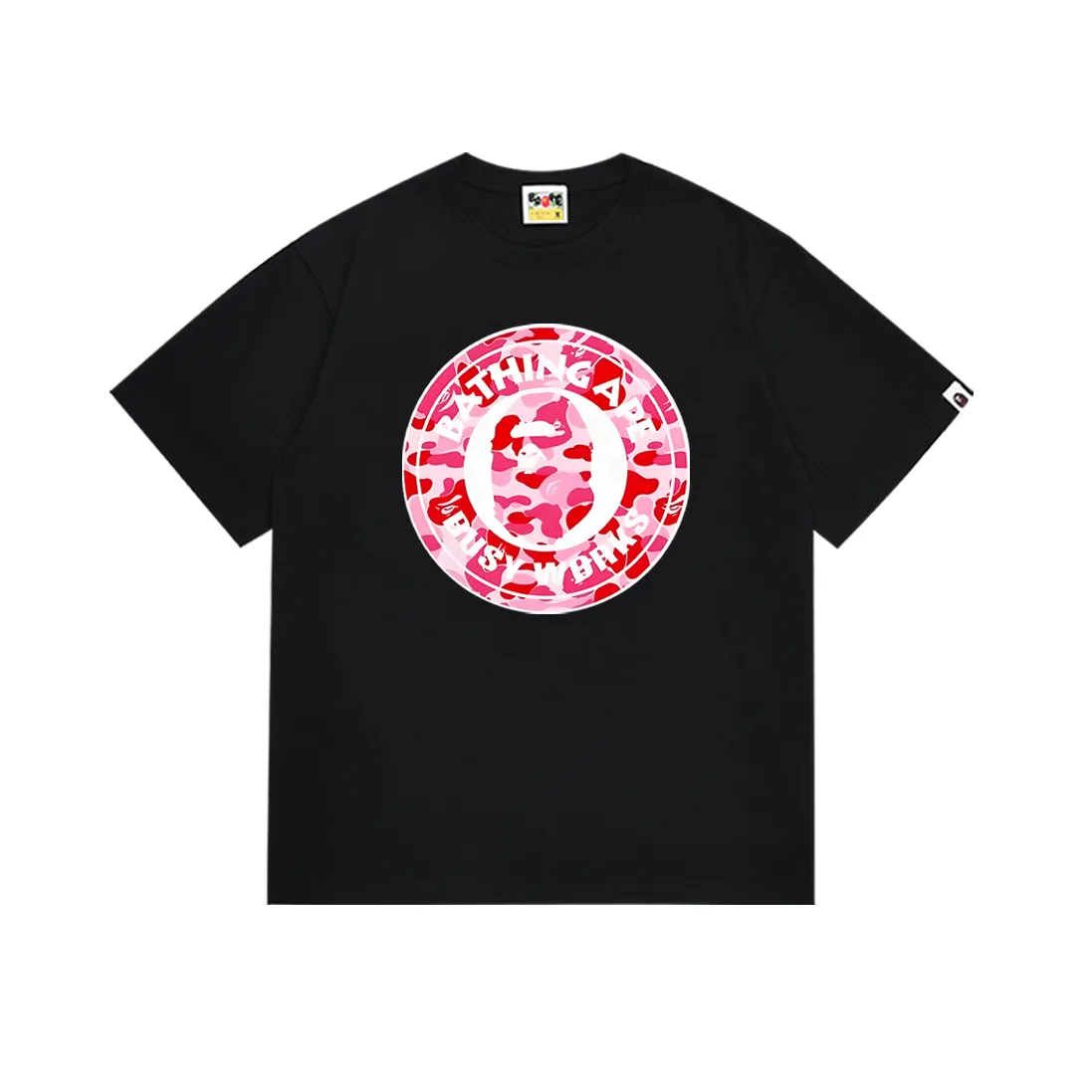P110 SC001# (top version) BAPE ape head printed short-sleeved T-shirt Japanese trendy brand for men. Made of 260 grams of high-quality high-weave pure cotton fabric. Double yarn combed. The texture is soft and non-pilling. Imported environmentally friendly printing glue. The pattern is bright and three-dimensional. Quality💥Same style for men and women. The upper body is trendy. Color: black and white. Size: S M L XL XXL