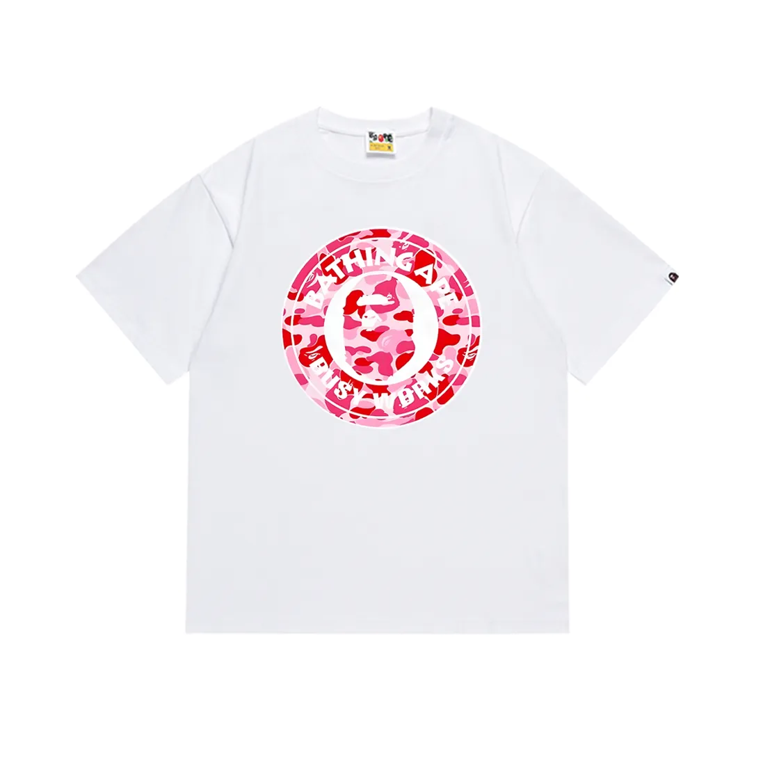 P110 SC001# (top version) BAPE ape head printed short-sleeved T-shirt Japanese trendy brand for men. Made of 260 grams of high-quality high-weave pure cotton fabric. Double yarn combed. The texture is soft and non-pilling. Imported environmentally friendly printing glue. The pattern is bright and three-dimensional. Quality💥Same style for men and women. The upper body is trendy. Color: black and white. Size: S M L XL XXL