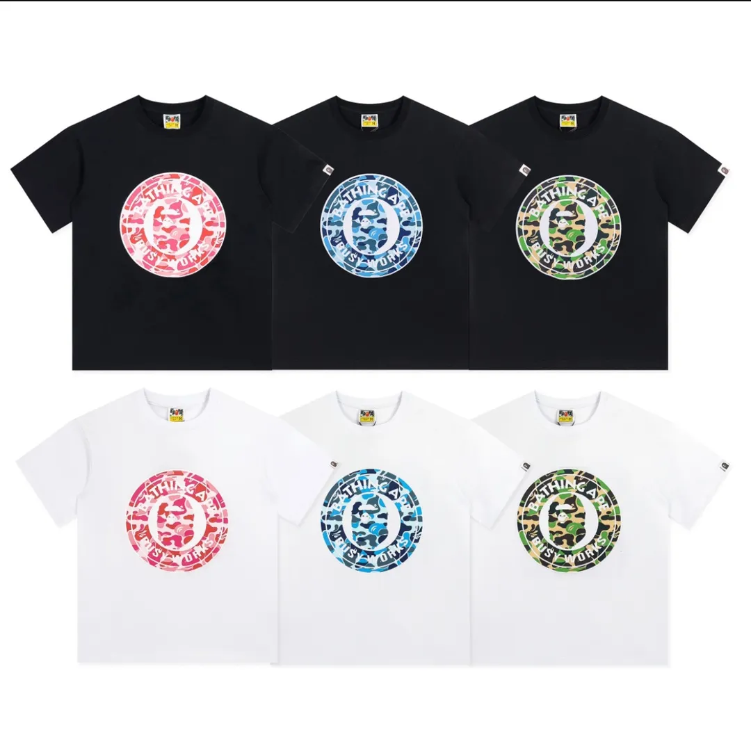P110 SC001# (top version) BAPE ape head printed short-sleeved T-shirt Japanese trendy brand for men. Made of 260 grams of high-quality high-weave pure cotton fabric. Double yarn combed. The texture is soft and non-pilling. Imported environmentally friendly printing glue. The pattern is bright and three-dimensional. Quality💥Same style for men and women. The upper body is trendy. Color: black and white. Size: S M L XL XXL