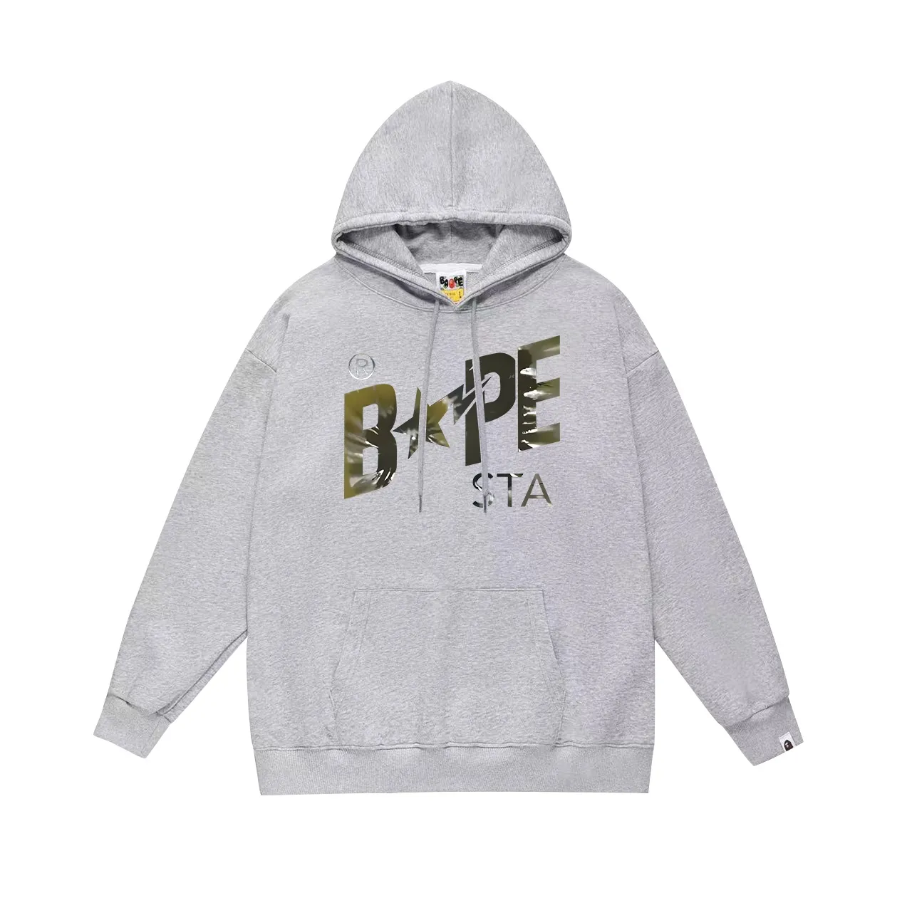 Style No. SC714# terry p160 plus velvet 180💰 (top version) BAPE autumn and winter tie-dyed letter star printed hooded sweatshirt. Made of 380 grams of large terry (drop shoulder large version) fabric. The texture is soft and non-pilling. Imported environmentally friendly printing glue. The pattern is bright and three-dimensional. Quality💥Same style for men and women. The upper body is trendy. Color: black white gray Size: S M L XL XXL