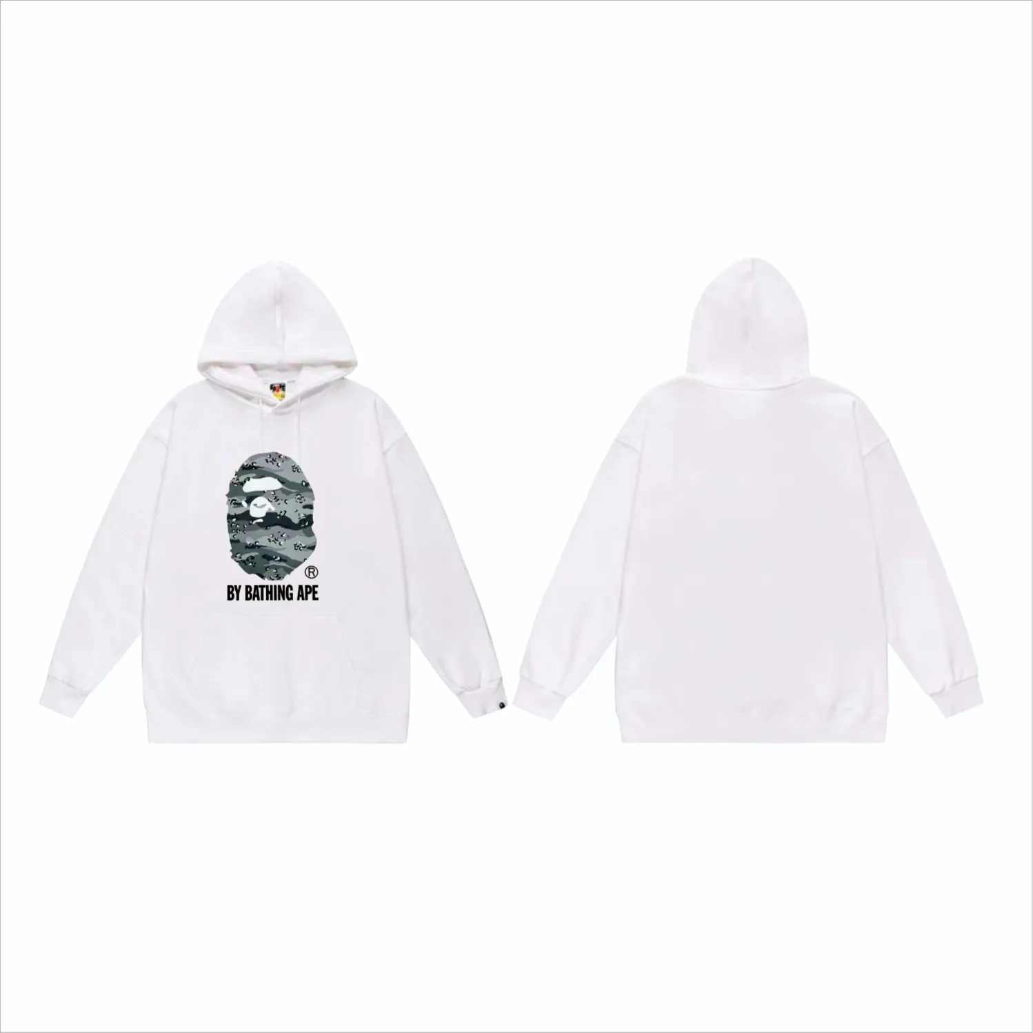 P160 model number SC842# terry 80 plus velvet 90 (top version) BAPE desert ape head letter print hooded sweatshirt Made of 380g large terry (drop shoulder large version) fabric, soft and non-pilling texture, imported environmentally friendly printing glue, bright and three-dimensional pattern, quality 💥Same style for men and women. The upper body is trendy. Color: black and yellow, white and yellow, gray and yellow, black and gray, white and gray, gray and gray. Size: S M L XL XXL