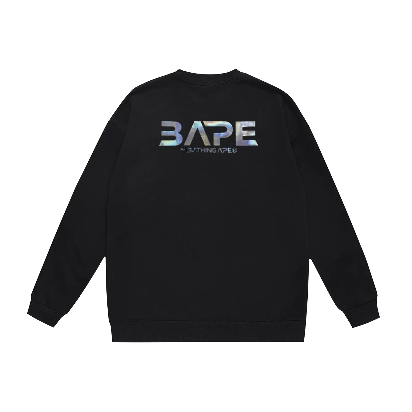 P150 model number SC458# terry 75 plus velvet 80 (top version) BAPE Mid-Autumn moon scene ape-head UFO laser letter pattern printed round neck sweatshirt Made of 350g large terry (drop shoulder large version) fabric, soft texture and no pilling Imported environmentally friendly printing glue The pattern is bright and three-dimensional Quality 💥Same style for men and women The upper body is trendy Color: black white gray Size: S M L XL XXL