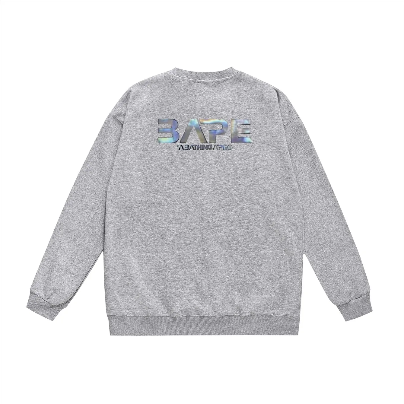 P150 model number SC458# terry 75 plus velvet 80 (top version) BAPE Mid-Autumn moon scene ape-head UFO laser letter pattern printed round neck sweatshirt Made of 350g large terry (drop shoulder large version) fabric, soft texture and no pilling Imported environmentally friendly printing glue The pattern is bright and three-dimensional Quality 💥Same style for men and women The upper body is trendy Color: black white gray Size: S M L XL XXL