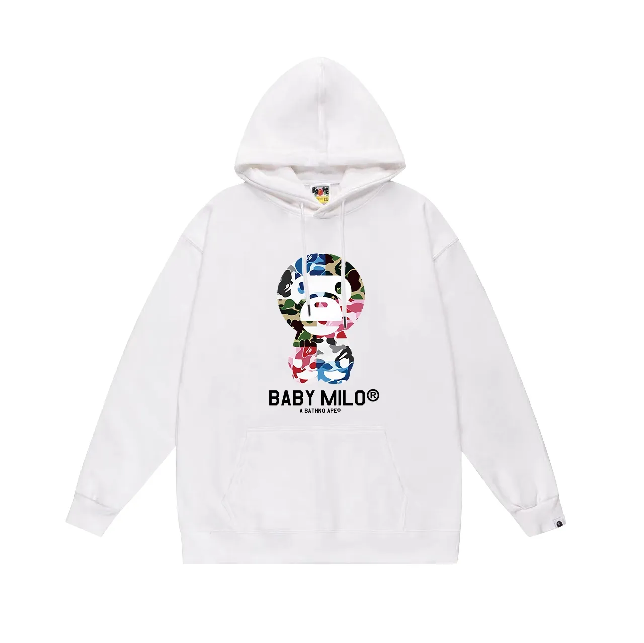 Model number SC693#terry p160 plus velvet p180💰 (top version) BAPE ANC mixed camouflage ape print hooded sweatshirt Made of 380g large terry 430g silver fox velvet (drop shoulder large version) fabric, soft texture and no pilling Imported environmentally friendly printing glue The pattern is bright and three-dimensional Quality💥Same style for men and women The upper body is trendy Color: black white gray Size: S M L XL XXL