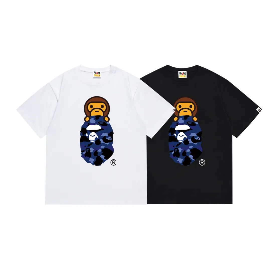 SC168#p110💰 (Top version) BAPE COLOR CAMO MILO ON APE camouflage ape print short-sleeved T-shirt. Made of 260 grams of high-quality high-weave pure cotton fabric. Double yarn combed, soft texture and no pilling. Imported environmentally friendly printing glue. Bright and three-dimensional pattern. Quality💥Same style for men and women. The upper body is trendy. Color: black and red, white and red, black and yellow, white and yellow, black and blue, white and blue, black and purple, white and purple. Size: S M L XL XXL