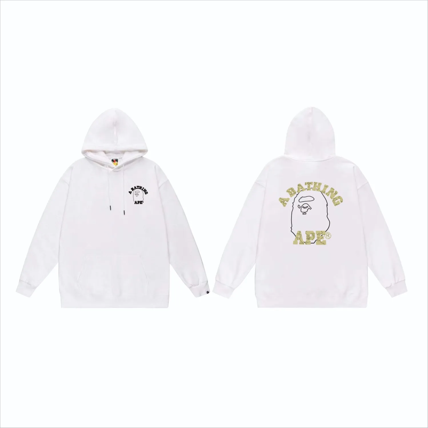 P160 model number SC862# terry 80 plus velvet 90 (top version) BAPE ape head letter back large ape head line printed hooded sweatshirt. Made of 380g large terry (drop shoulder large version) fabric, soft texture and no pilling. Imported environmentally friendly printing glue. Bright and three-dimensional pattern. Quality 💥Same style for men and women. The upper body is trendy. Color: black white gray Size: S M L XL XXL