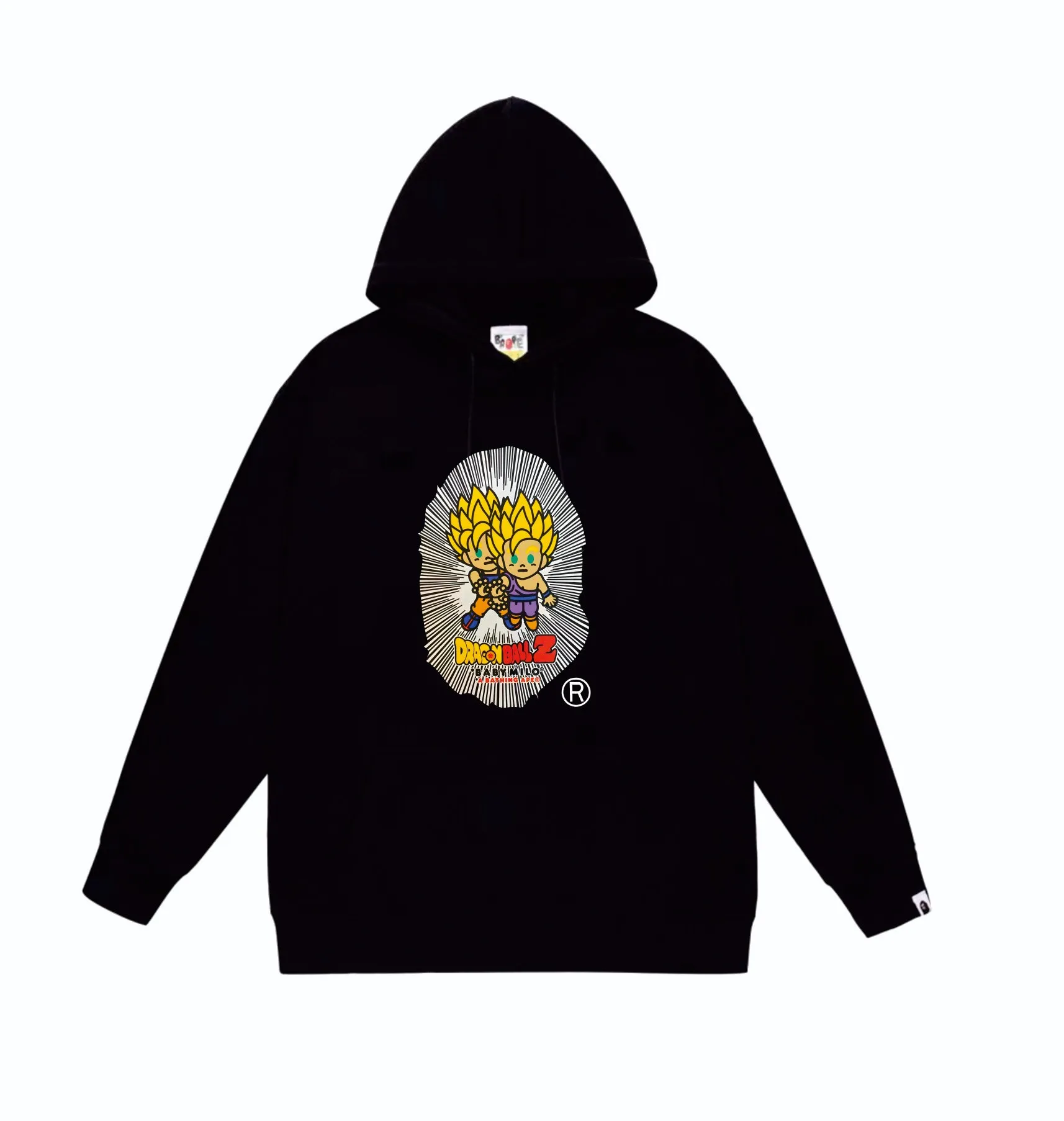 P160 model number SC855# terry 80 plus velvet 90 (top version) BAPE Dragon Ball co-branded Super Saiyan Great Ape head letter printed hooded sweatshirt. Made of 380g large terry (large version with dropped shoulders) fabric. The texture is soft and non-pilling. Imported environmentally friendly printing glue. The pattern is bright and three-dimensional. Quality💥Same style for men and women. The upper body is trendy. Color: black white gray Size: S M L XL XXL