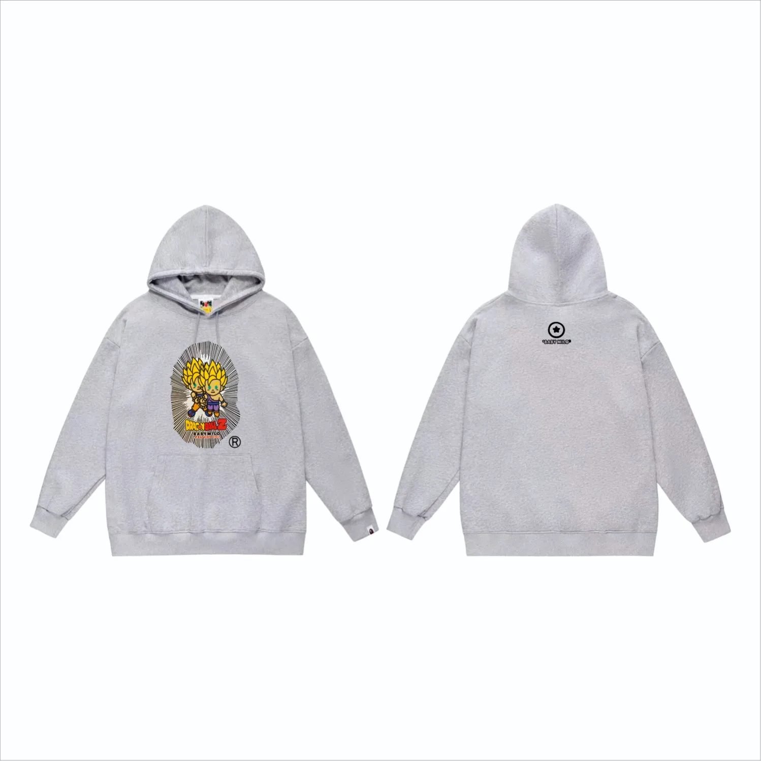 P160 model number SC855# terry 80 plus velvet 90 (top version) BAPE Dragon Ball co-branded Super Saiyan Great Ape head letter printed hooded sweatshirt. Made of 380g large terry (large version with dropped shoulders) fabric. The texture is soft and non-pilling. Imported environmentally friendly printing glue. The pattern is bright and three-dimensional. Quality💥Same style for men and women. The upper body is trendy. Color: black white gray Size: S M L XL XXL