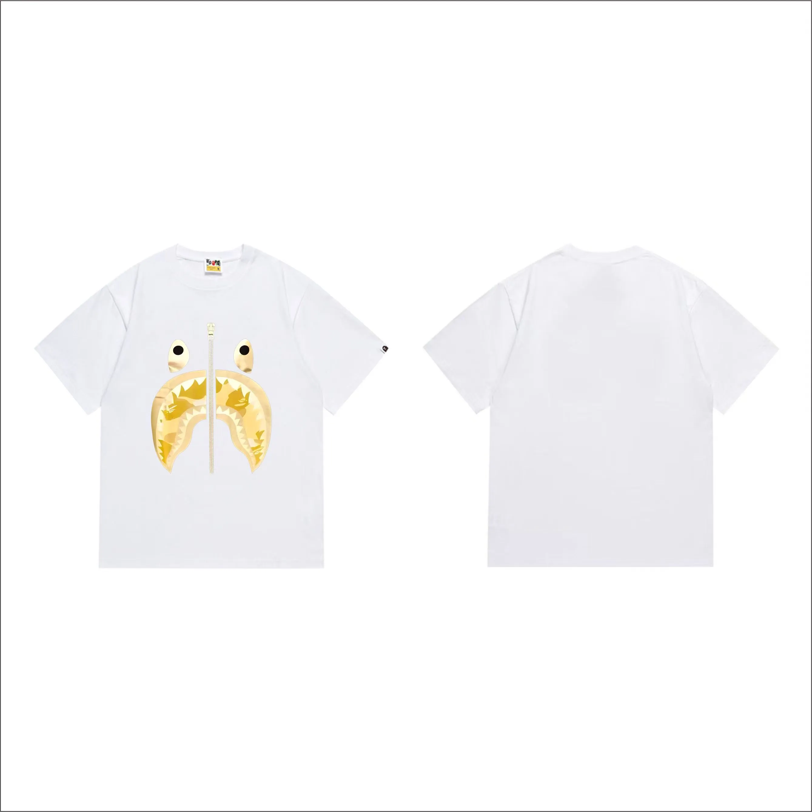 SC1015#p110💰 (top version) BAPE uses 260 grams of high-quality high-weave pure cotton fabric, double yarn combed, soft and non-pilling texture, imported environmentally friendly printing glue, bright and three-dimensional pattern, quality 💥Same style for men and women, the upper body is trendy Color: Black White Size: S M L XL XXL