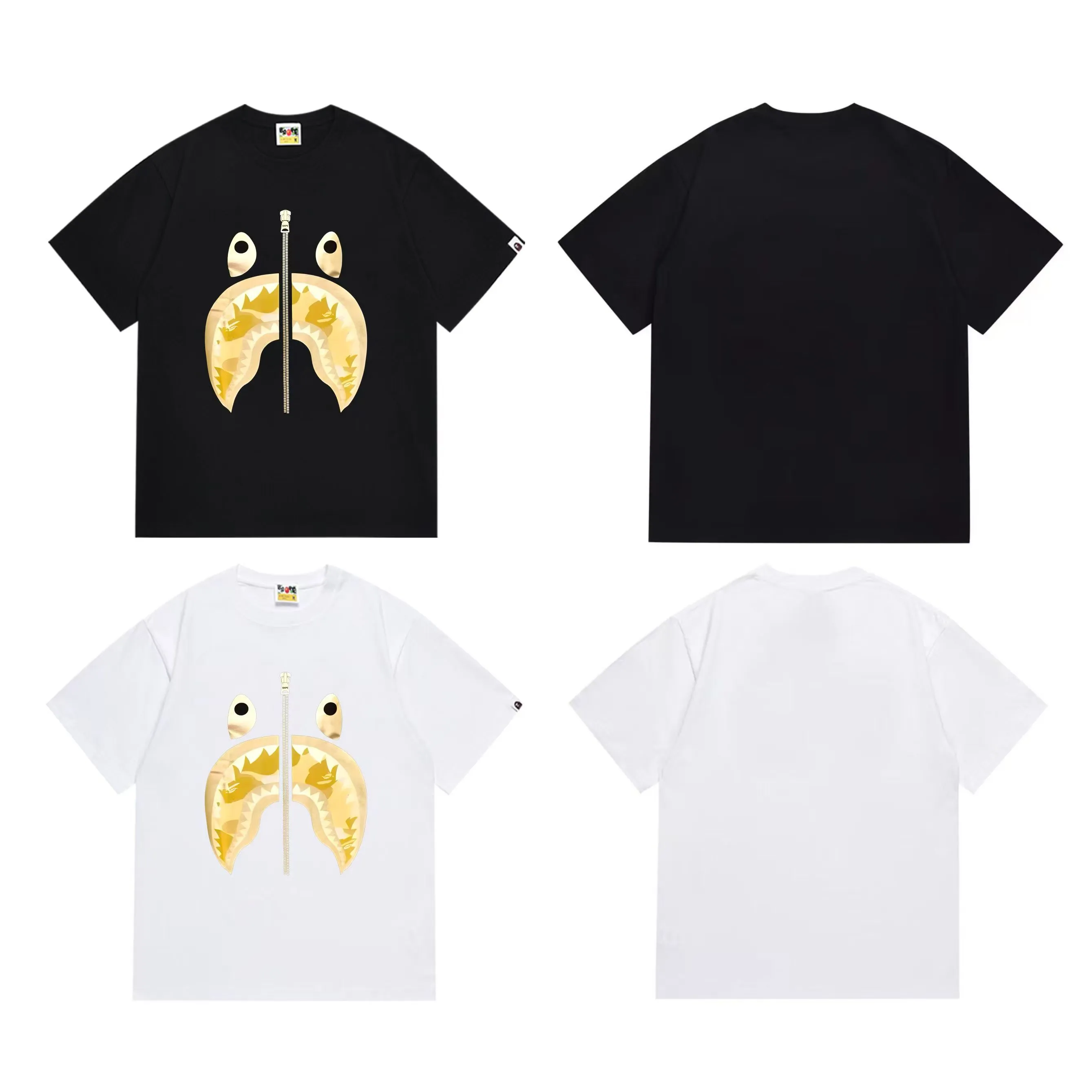 SC1015#p110💰 (top version) BAPE uses 260 grams of high-quality high-weave pure cotton fabric, double yarn combed, soft and non-pilling texture, imported environmentally friendly printing glue, bright and three-dimensional pattern, quality 💥Same style for men and women, the upper body is trendy Color: Black White Size: S M L XL XXL