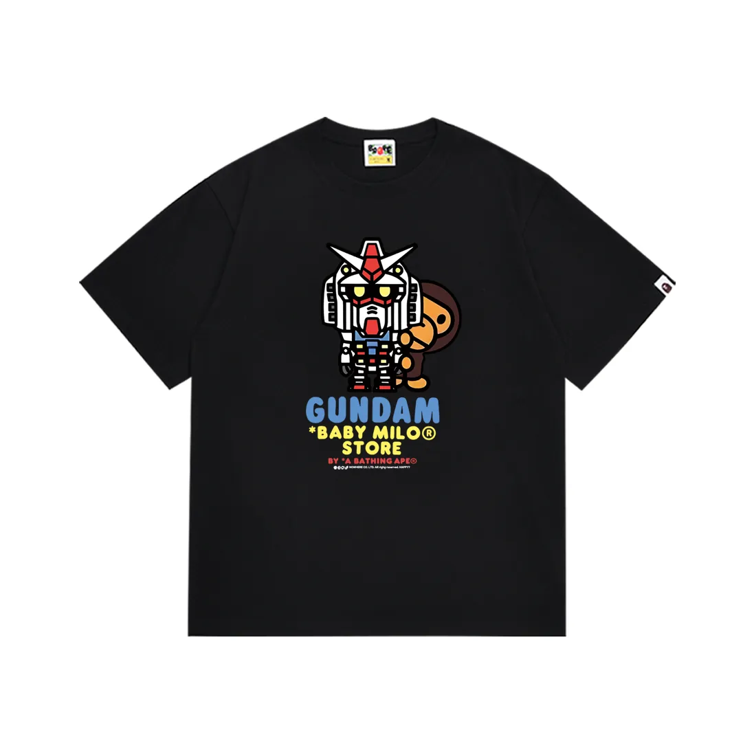 SC189#p110💰 (Top version) BAPE robot monkey cartoon animation pattern printed T-shirt Made of 260 grams of high-quality high-weave pure cotton fabric, double yarn combed, soft texture and no pilling Imported environmentally friendly printing glue, bright and three-dimensional pattern, quality 💥Same style for men and women, the upper body is fashionable Color: black white Size: S M L XL XXL