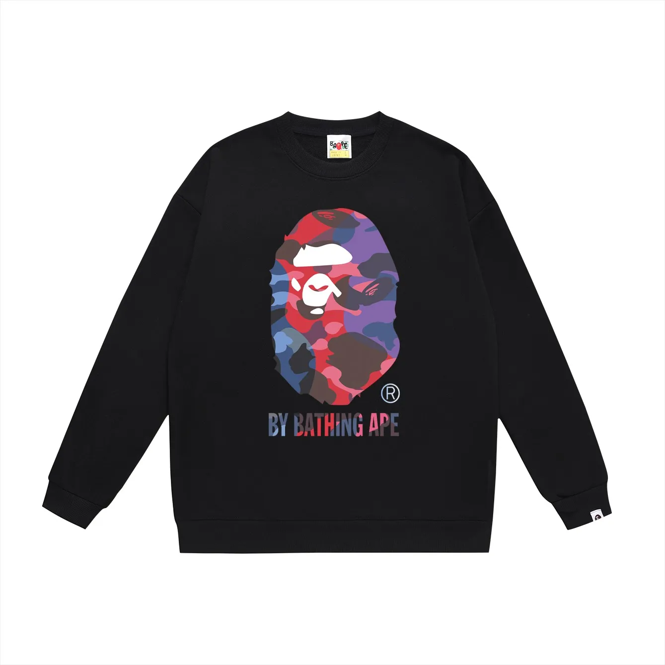 P150 model number SC460# terry 75 plus velvet 80 (top version) BAPE classic ape head letter pattern printed round neck sweatshirt. Made of 350 grams of large terry (drop shoulder large version) fabric. The texture is soft and non-pilling. Imported environmentally friendly printing glue. The pattern is bright and three-dimensional. Quality 💥Same style for men and women. The upper body is trendy. Color: black white gray Size: S M L XL XXL