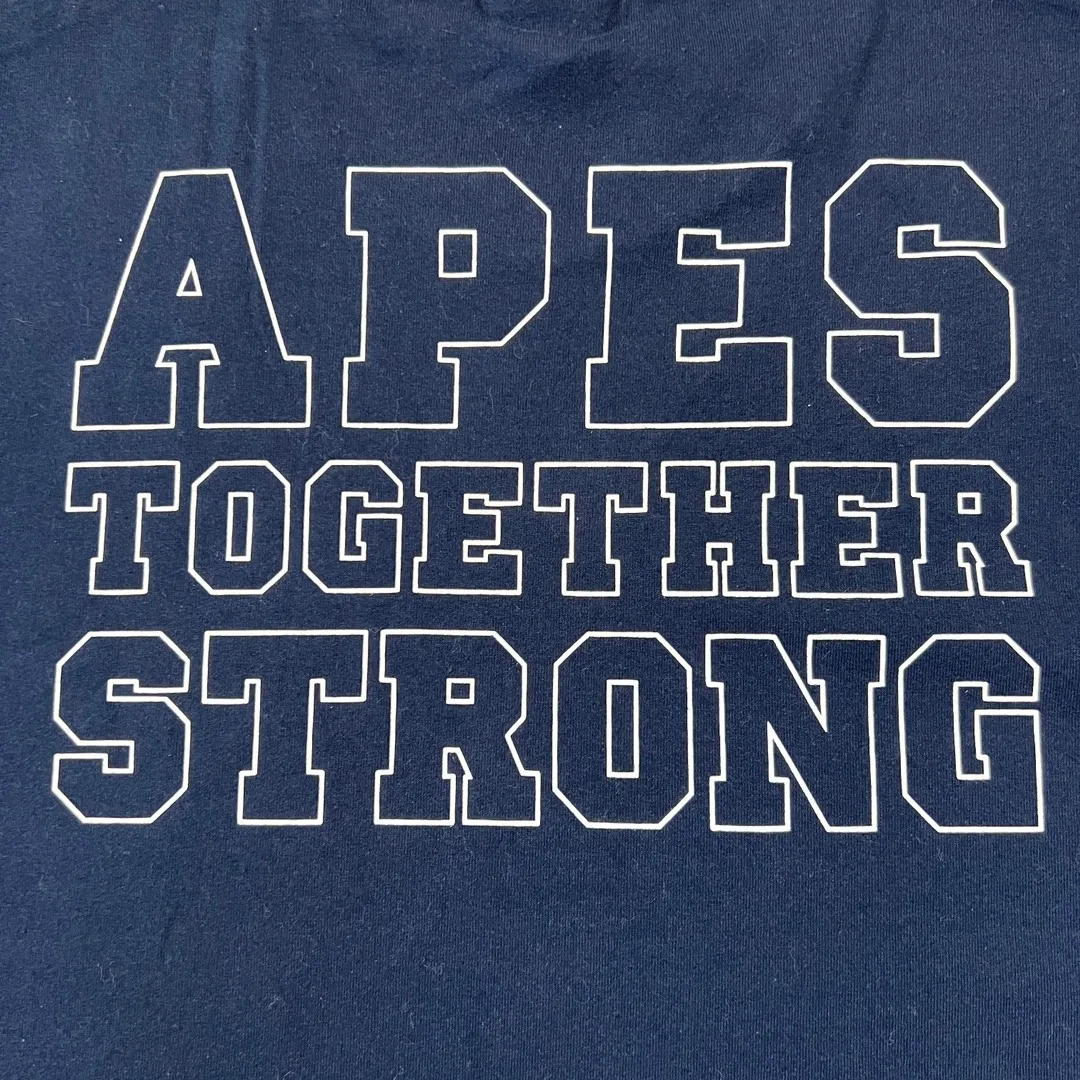 💰140 BAPE classic ape head letter print 280g heavy linen cotton fabric ZP version Couple style: S-XXL [Mi Xing white black navy]