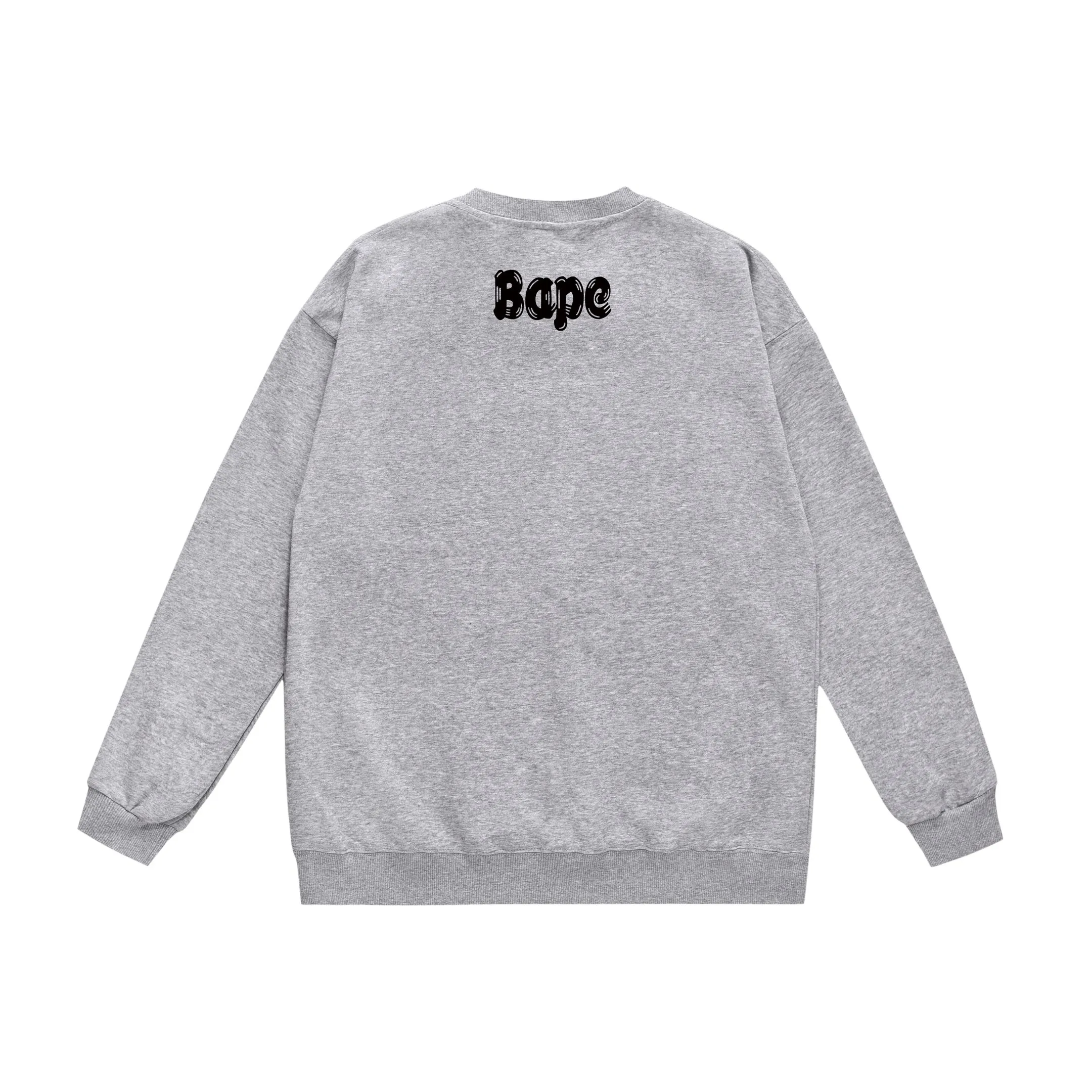 P170 model number SC312# terry 80 plus velvet 85 (top version) BAPE ape head colorful letter printed round neck sweatshirt Made of 350g large terry (drop shoulder large version) fabric, soft texture and no pilling Imported environmentally friendly printing glue The pattern is bright and three-dimensional Quality 💥Same style for men and women The upper body is trendy Color: black white gray Size: S M L XL XXL