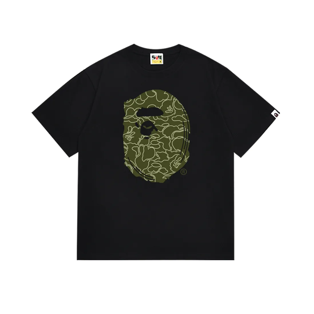 SC173#p110💰 (Top version) BAPE 30th anniversary limited camouflage short-sleeved T-shirt made of 260 grams of high-quality high-weave pure cotton fabric, double yarn combed, soft texture and no pilling Imported environmentally friendly printing glue, bright and three-dimensional pattern, quality 💥Same style for men and women, the upper body is fashionable Color: black white Size: S M L XL XXL