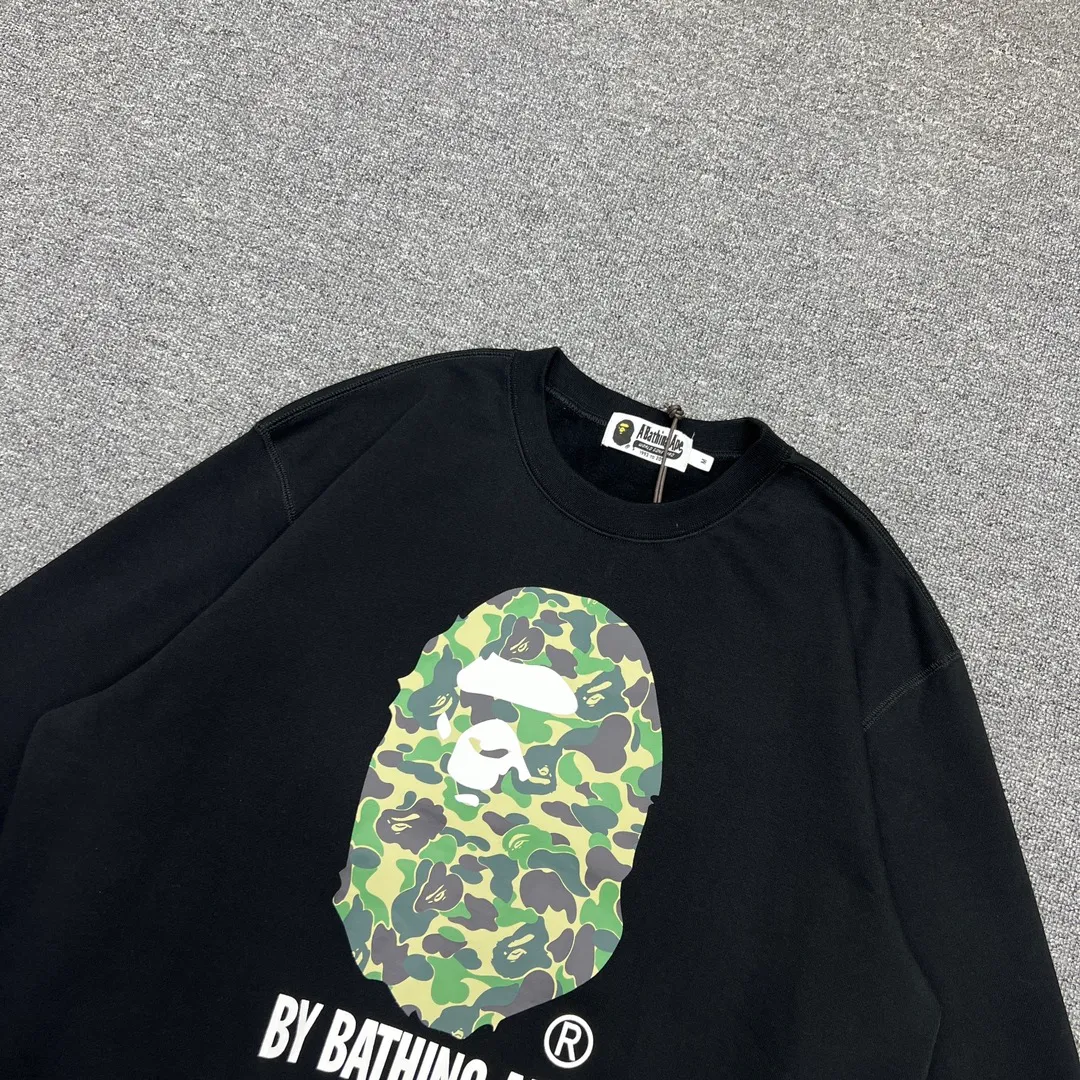 💰250 BAPE ABC CAMO ORGANIC camouflage ape head letter printing 420g weight pure cotton fabric ZP version Couple style: S-XXL [black green black pink black blue]