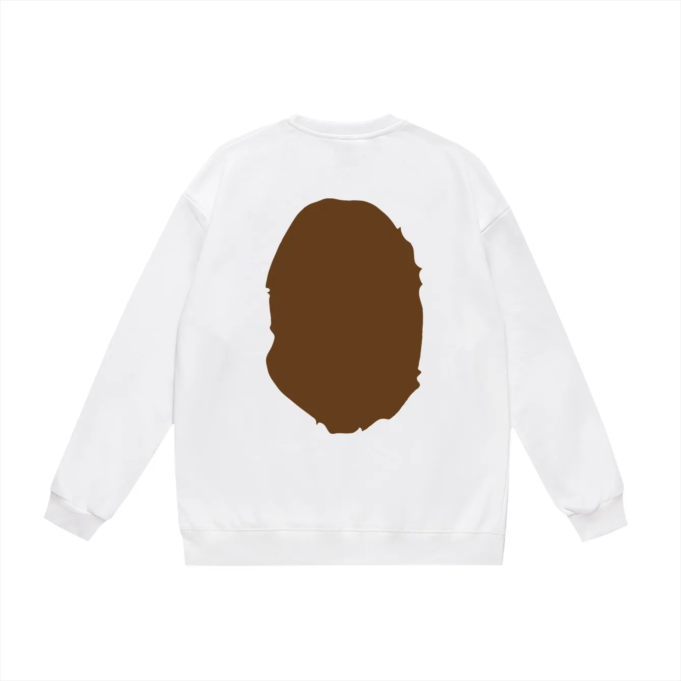 P150 model number SC475# terry 75 plus velvet 80 (top version) BAPE classic front and rear big ape head round neck sweatshirt. Made of 350g large terry (drop shoulder large version) fabric. The texture is soft and non-pilling. Imported environmentally friendly printing glue. The pattern is bright and three-dimensional. Quality 💥Same style for men and women. The upper body is trendy. Color: black white gray Size: S M L XL XXL