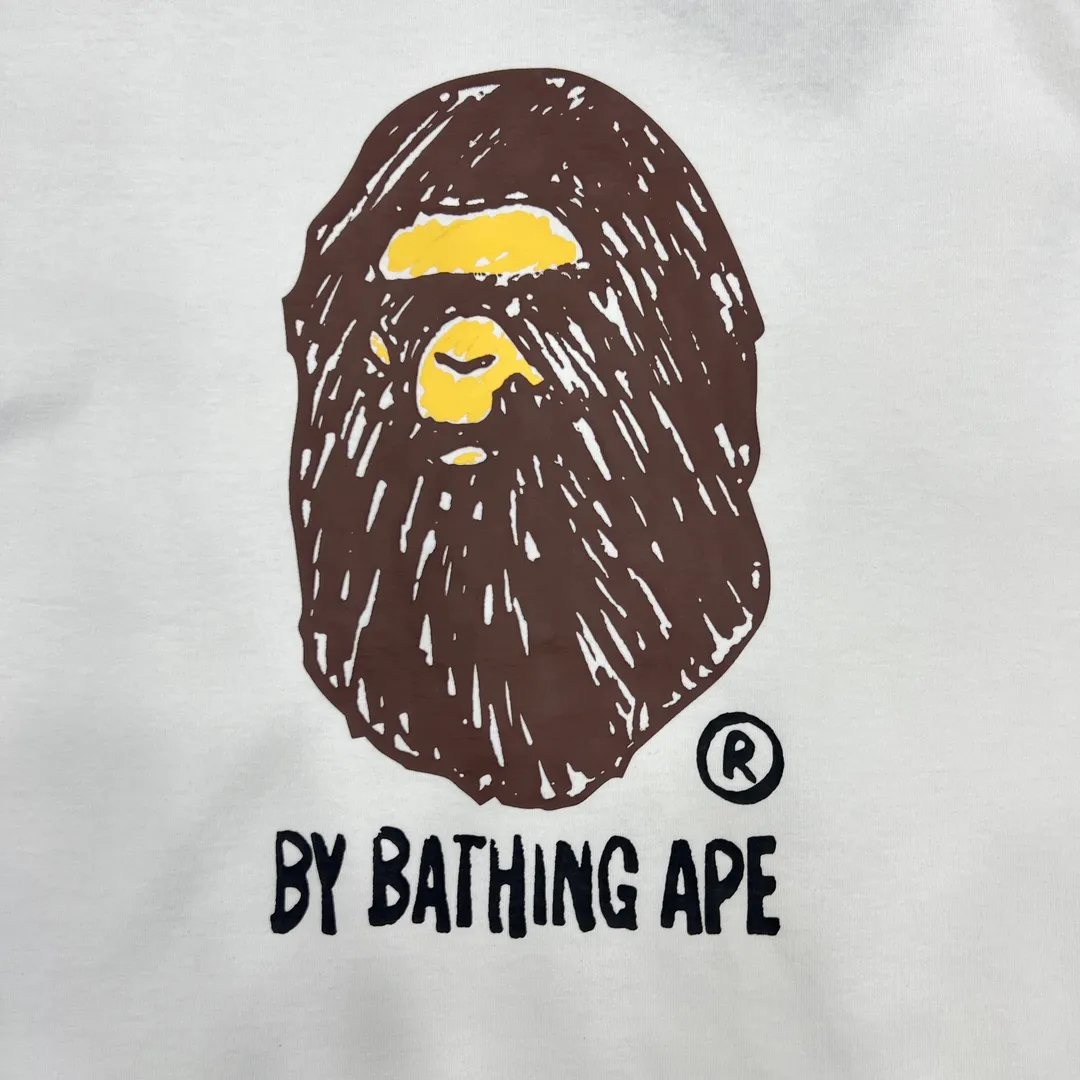 💰140 BAPE FANS SCARF DRAW hand-painted graffiti ape head print 280g weight linen cotton fabric ZP version Couple style: S—XXL [Black White]
