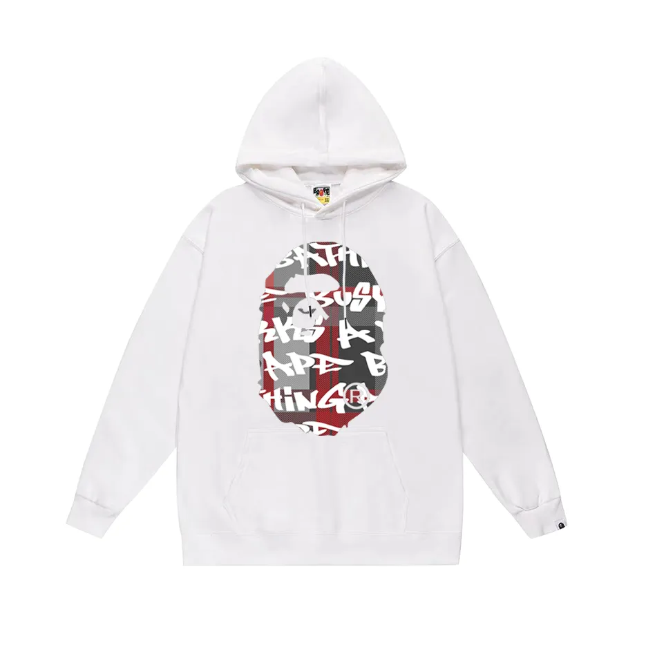 P190 model number SC602# terry 85 plus velvet 95 (top version) BAPE Ape Army letter print hooded sweatshirt Made of 380g large terry (drop shoulder large version) fabric, soft and non-pilling, imported environmentally friendly printing glue, bright and three-dimensional pattern, quality 💥Same style for men and women, the upper body is fashionable Color: black and blue, white and blue, gray and blue, black and red, white and red, gray and red Size: S M L XL XXL